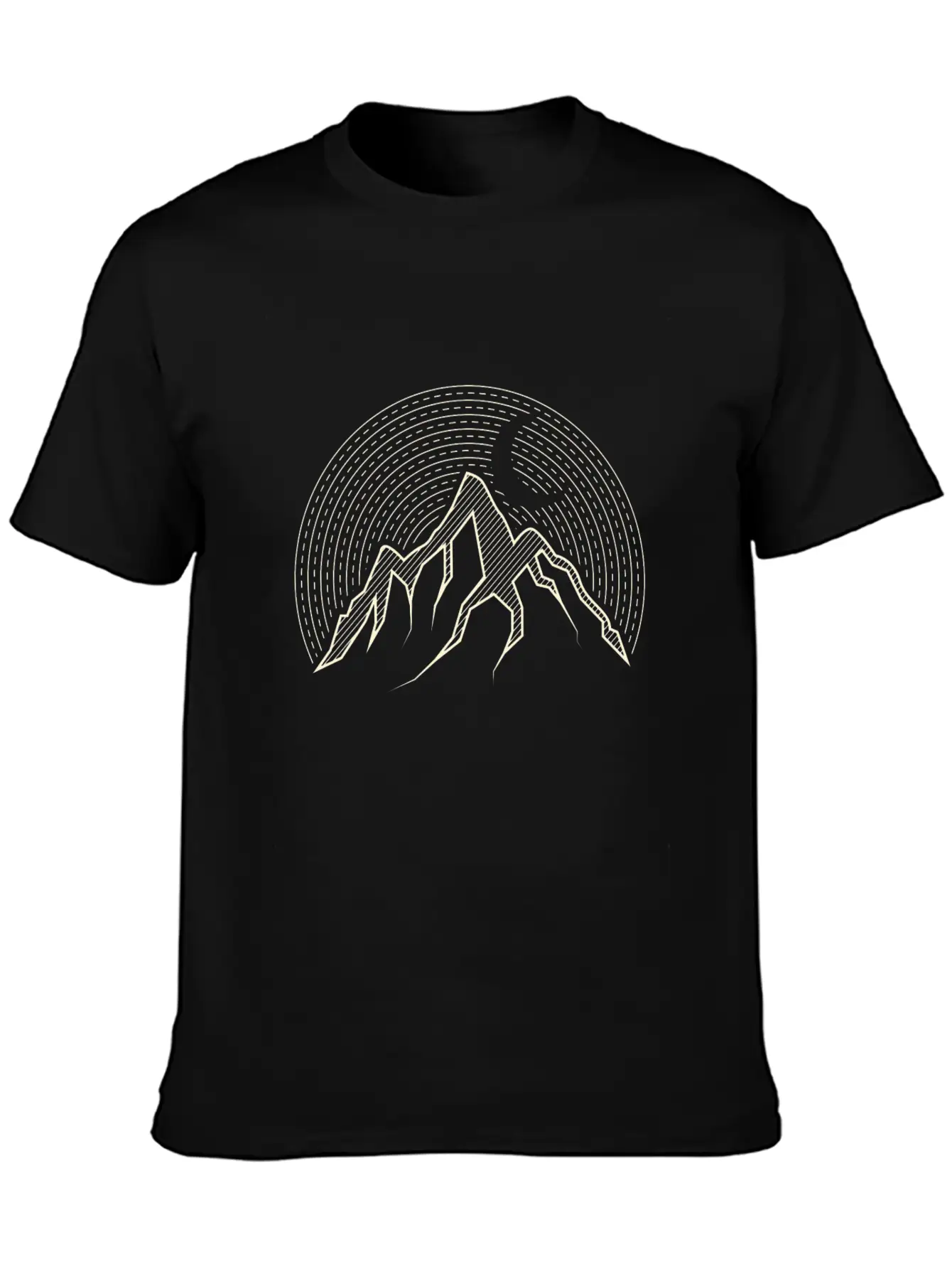 Abstract Mountain Camping Illustration Gift Lightweight Cotton T-Shirt – Daily Comfort Graphic Shirt