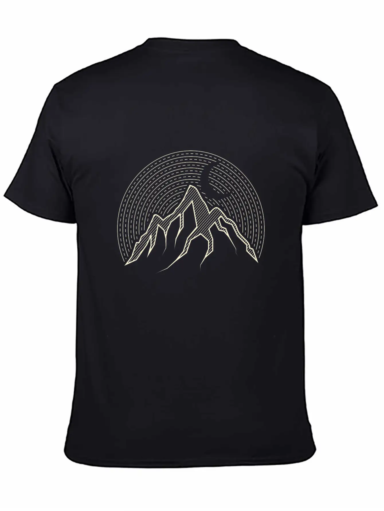 Abstract Mountain Camping Illustration Gift Lightweight Cotton T-Shirt – Daily Comfort Graphic Shirt