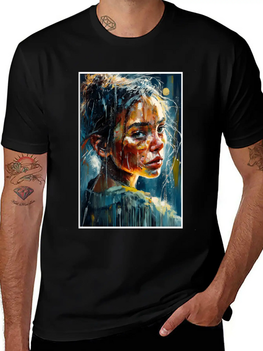 Abstract Sad Girl Unhappy People Sadness Soft Cotton Short Sleeve Tee – Unisex Wardrobe Staple