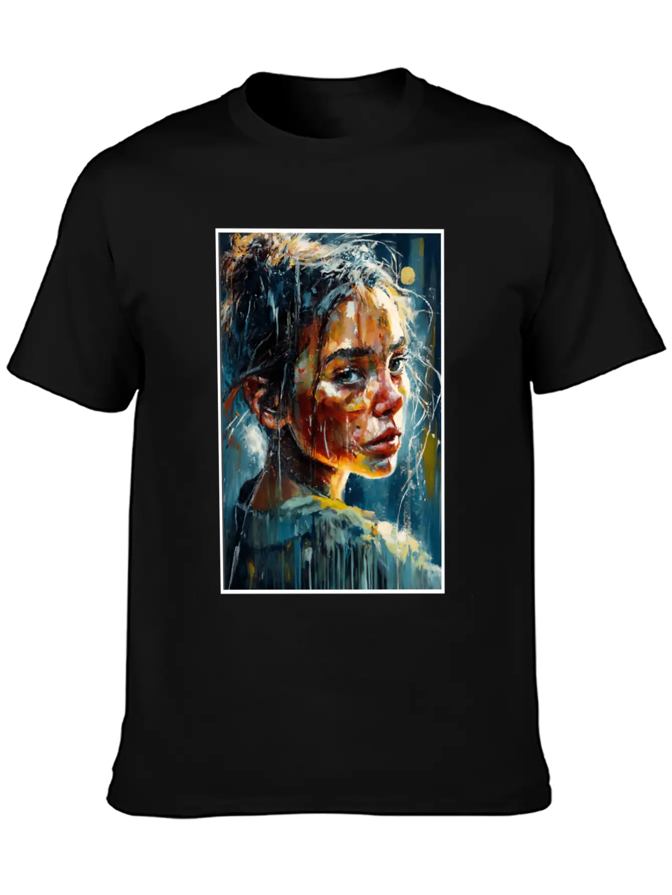 Abstract Sad Girl Unhappy People Sadness Soft Cotton Short Sleeve Tee – Unisex Wardrobe Staple