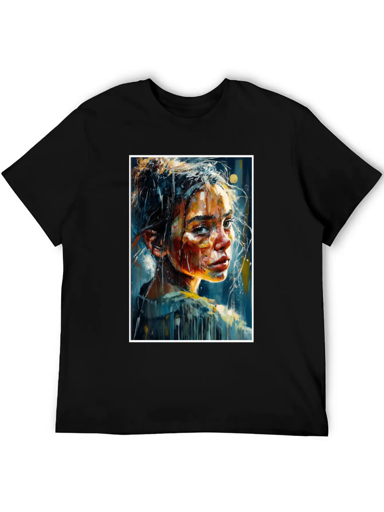 Abstract Sad Girl Unhappy People Sadness Soft Cotton Short Sleeve Tee – Unisex Wardrobe Staple