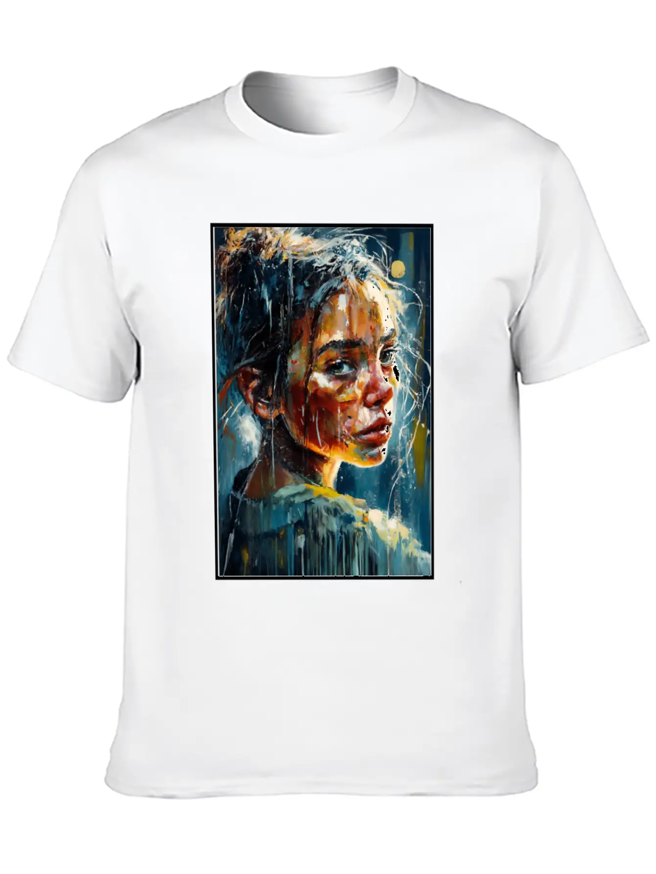 Abstract Sad Girl Unhappy People Sadness Soft Cotton Short Sleeve Tee – Unisex Wardrobe Staple