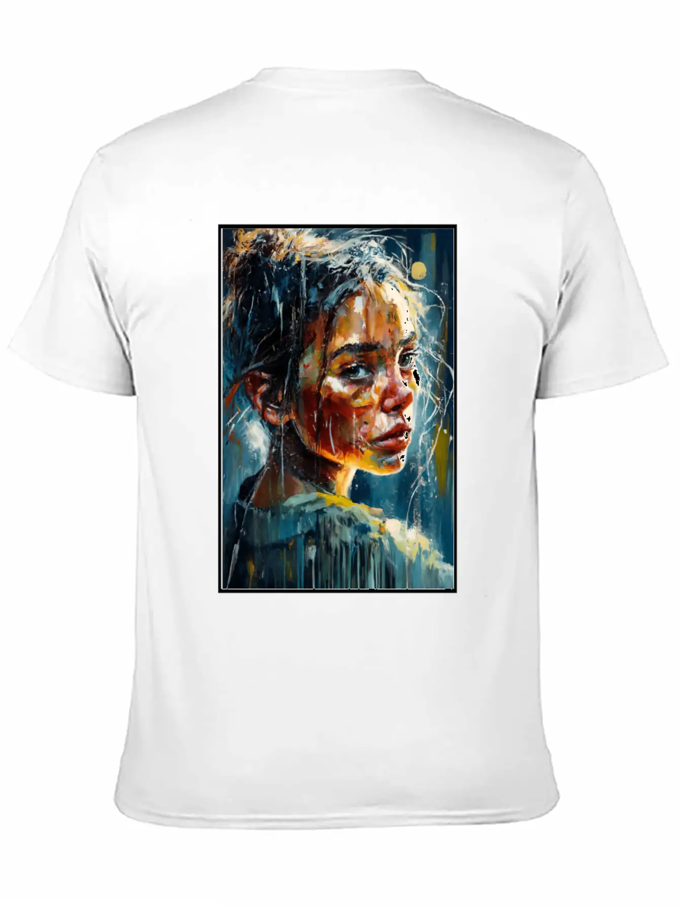Abstract Sad Girl Unhappy People Sadness Soft Cotton Short Sleeve Tee – Unisex Wardrobe Staple