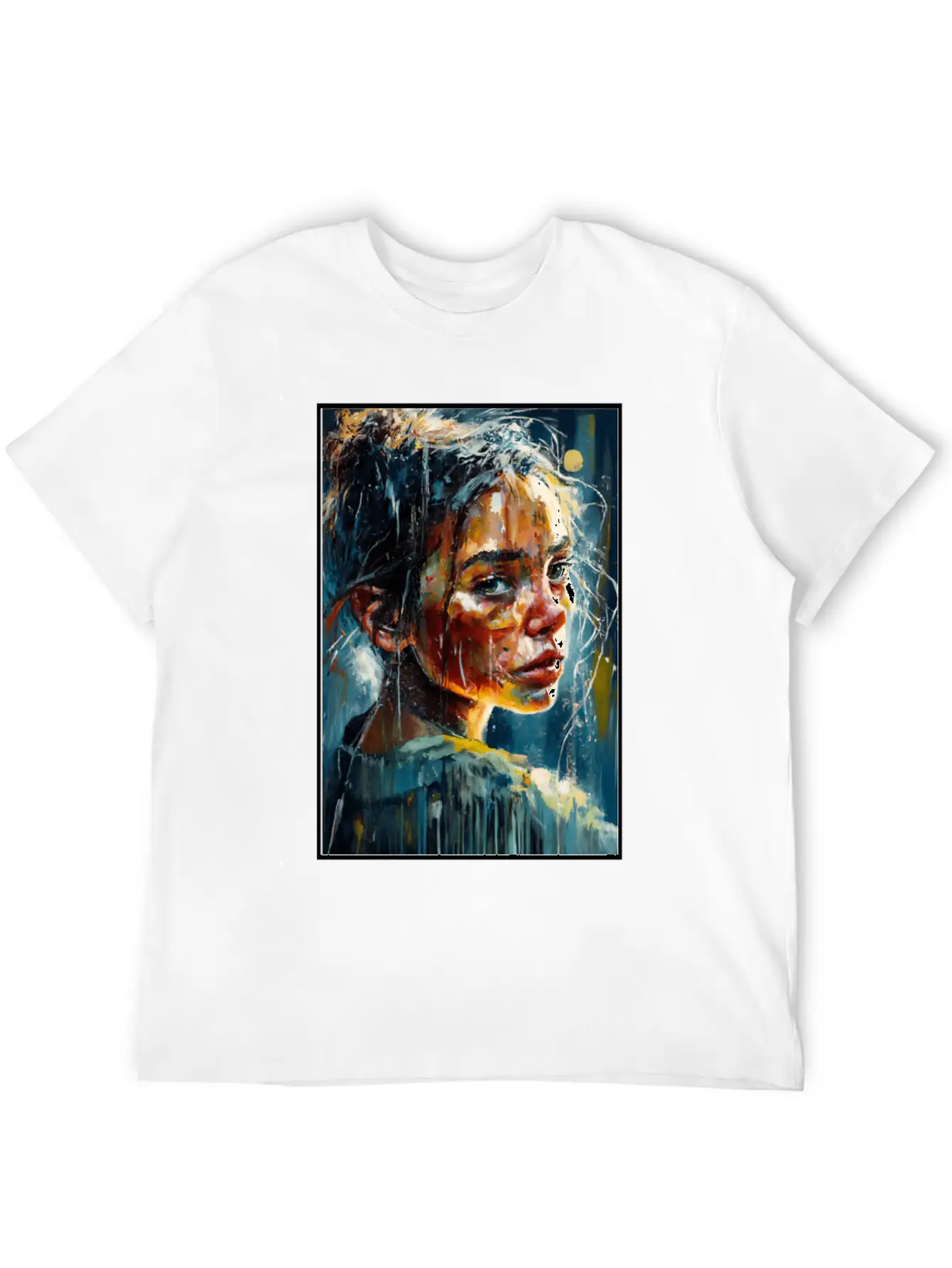 Abstract Sad Girl Unhappy People Sadness Soft Cotton Short Sleeve Tee – Unisex Wardrobe Staple