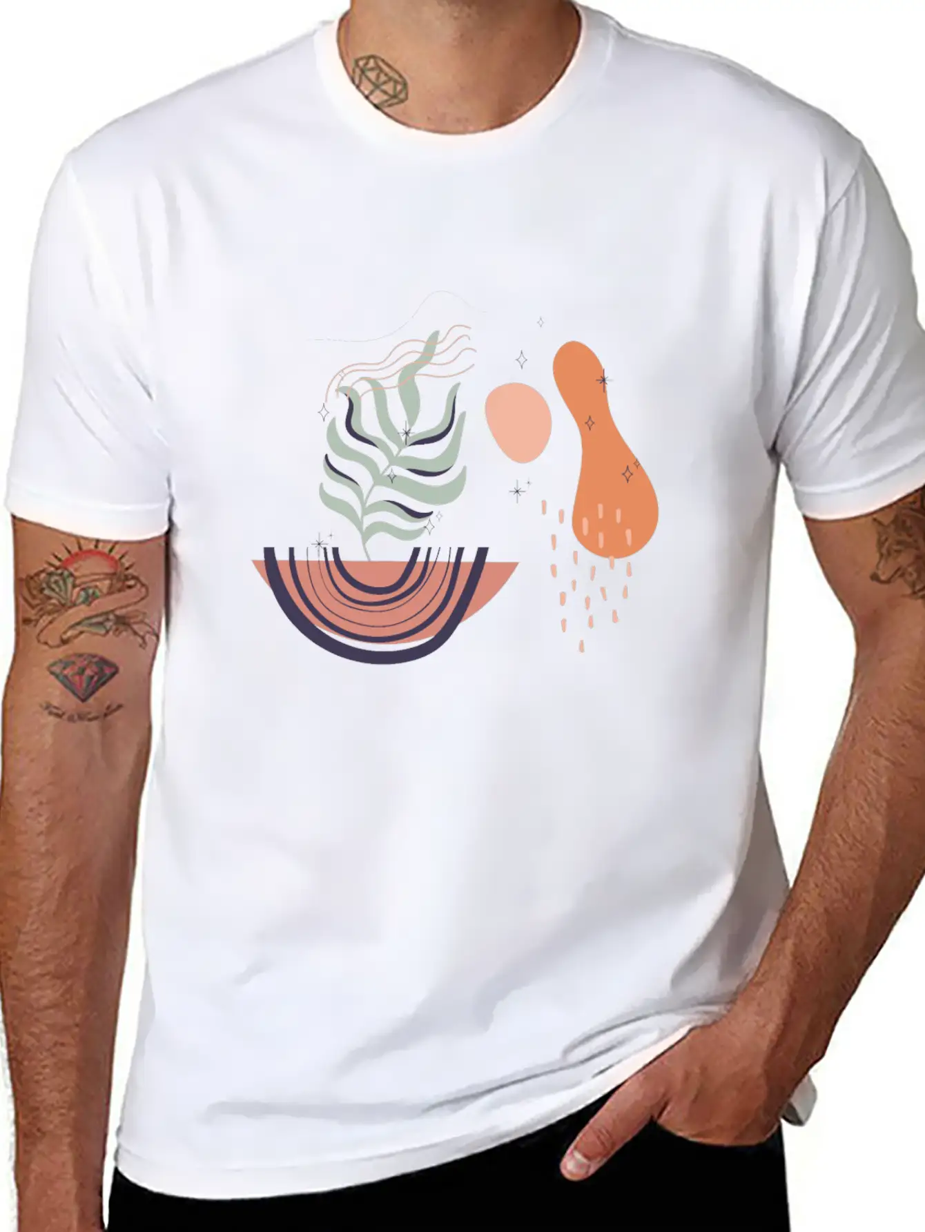 Abstract Shapes Digital Design 19 Stylish Everyday T-Shirt – Unisex Basic Cotton Tee