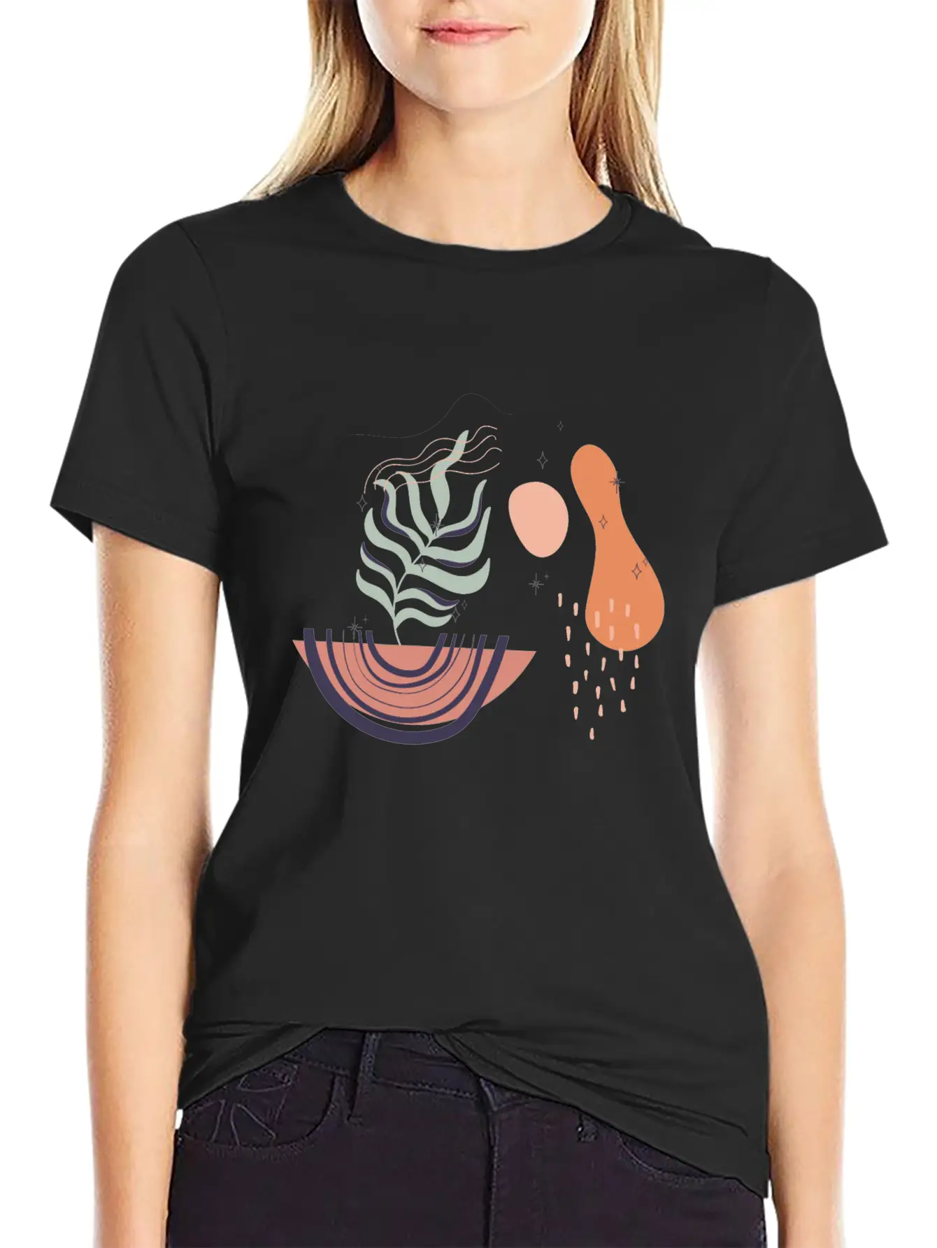 Abstract Shapes Digital Design 19 Stylish Everyday T-Shirt – Unisex Basic Cotton Tee