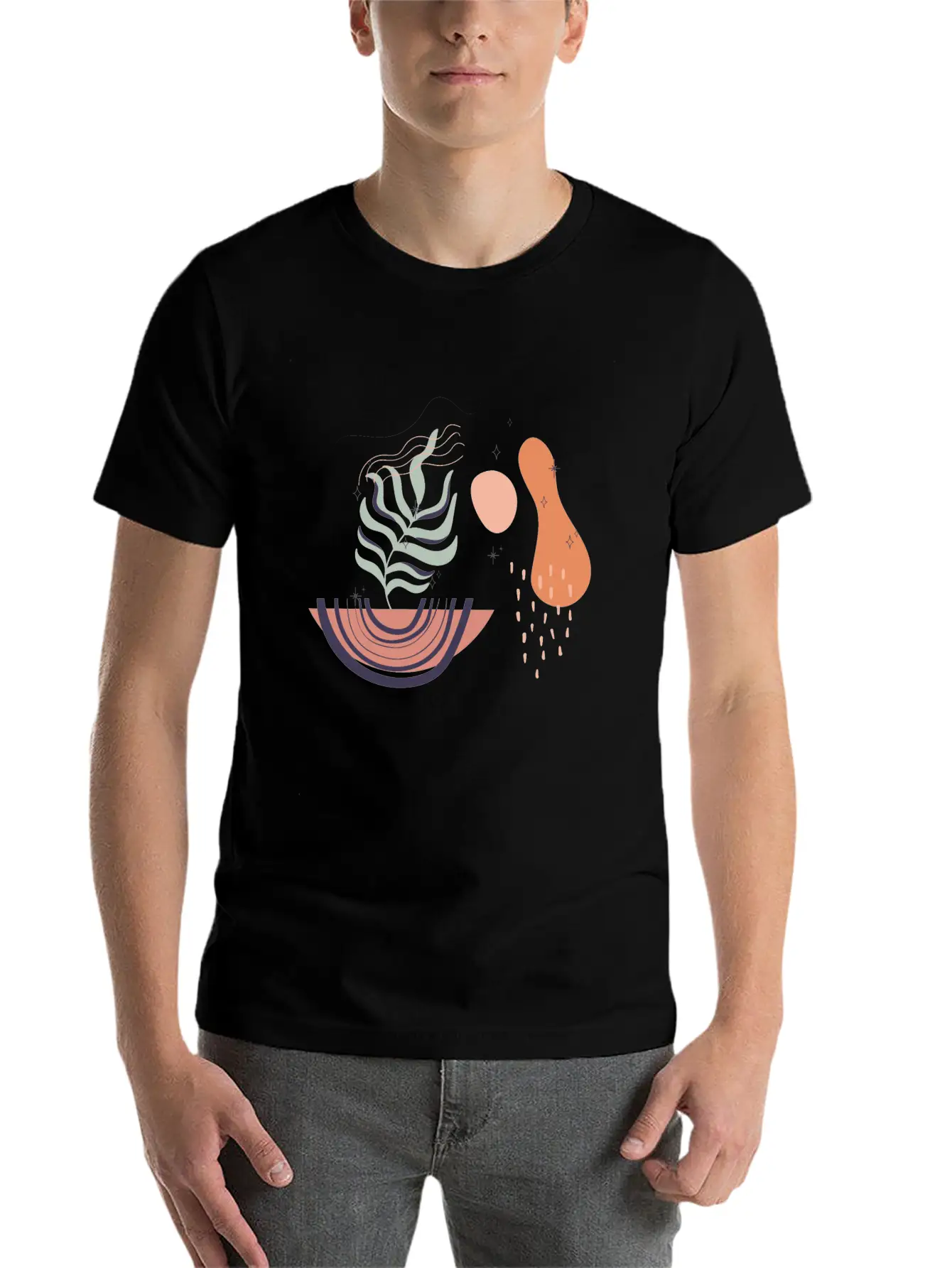 Abstract Shapes Digital Design 19 Stylish Everyday T-Shirt – Unisex Basic Cotton Tee