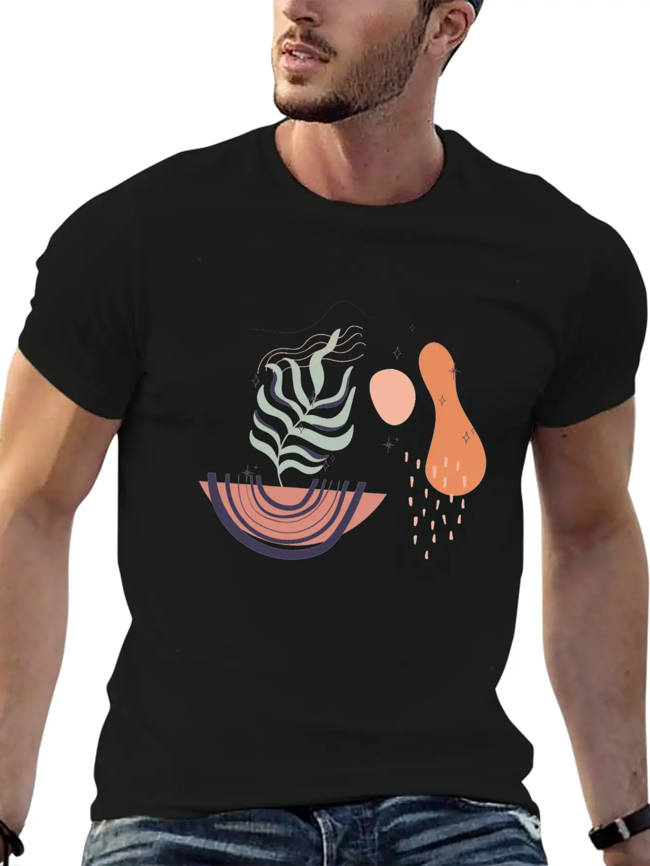 Abstract Shapes Digital Design 19 Stylish Everyday T-Shirt – Unisex Basic Cotton Tee