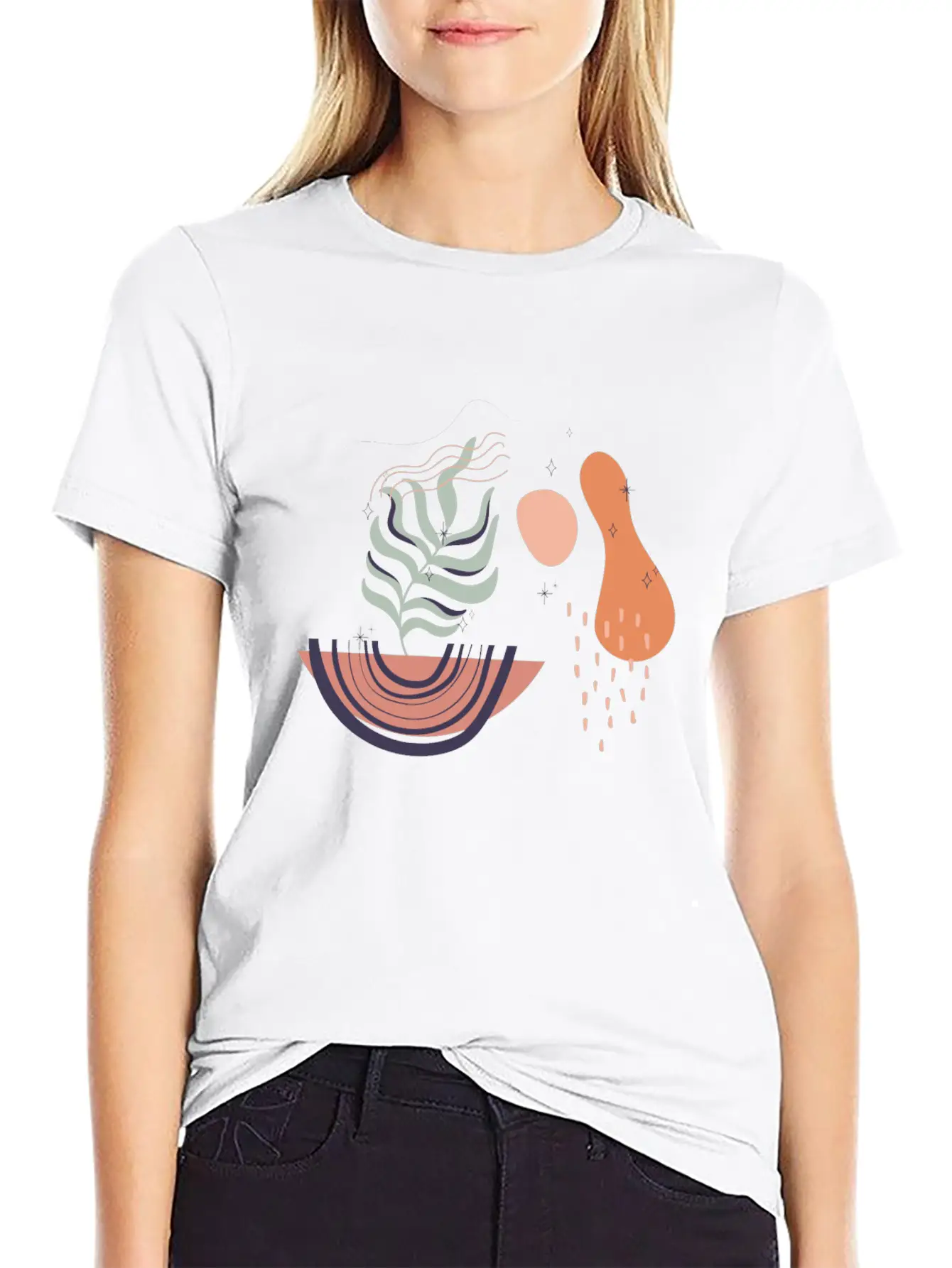 Abstract Shapes Digital Design 19 Stylish Everyday T-Shirt – Unisex Basic Cotton Tee
