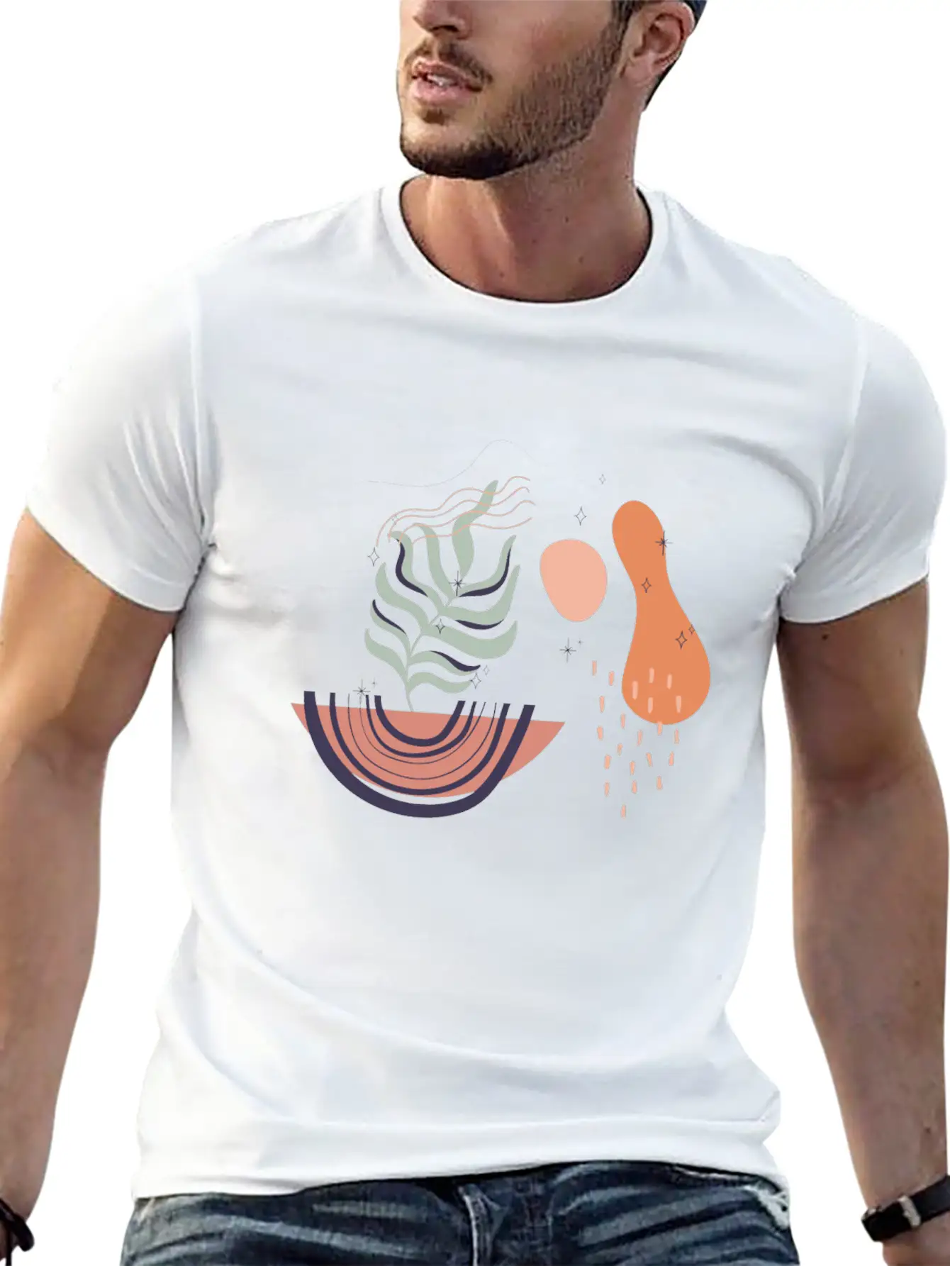 Abstract Shapes Digital Design 19 Stylish Everyday T-Shirt – Unisex Basic Cotton Tee
