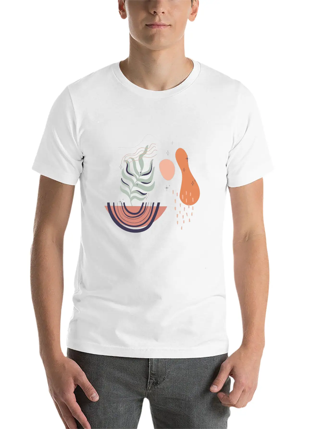 Abstract Shapes Digital Design 19 Stylish Everyday T-Shirt – Unisex Basic Cotton Tee