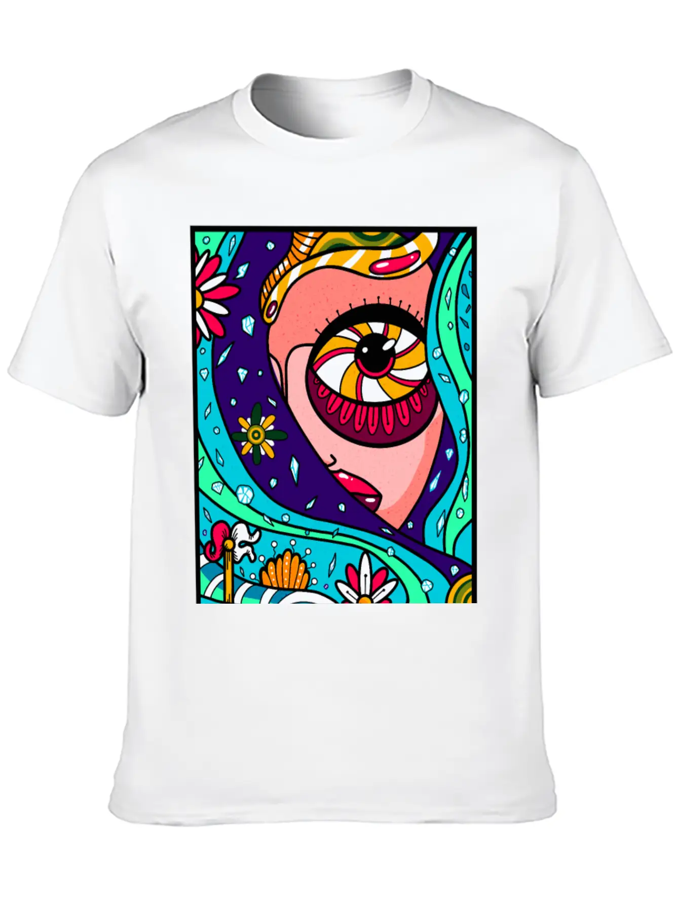 Abstract Sky Basic Graphic T-Shirt – Daily Comfort In Soft Cotton