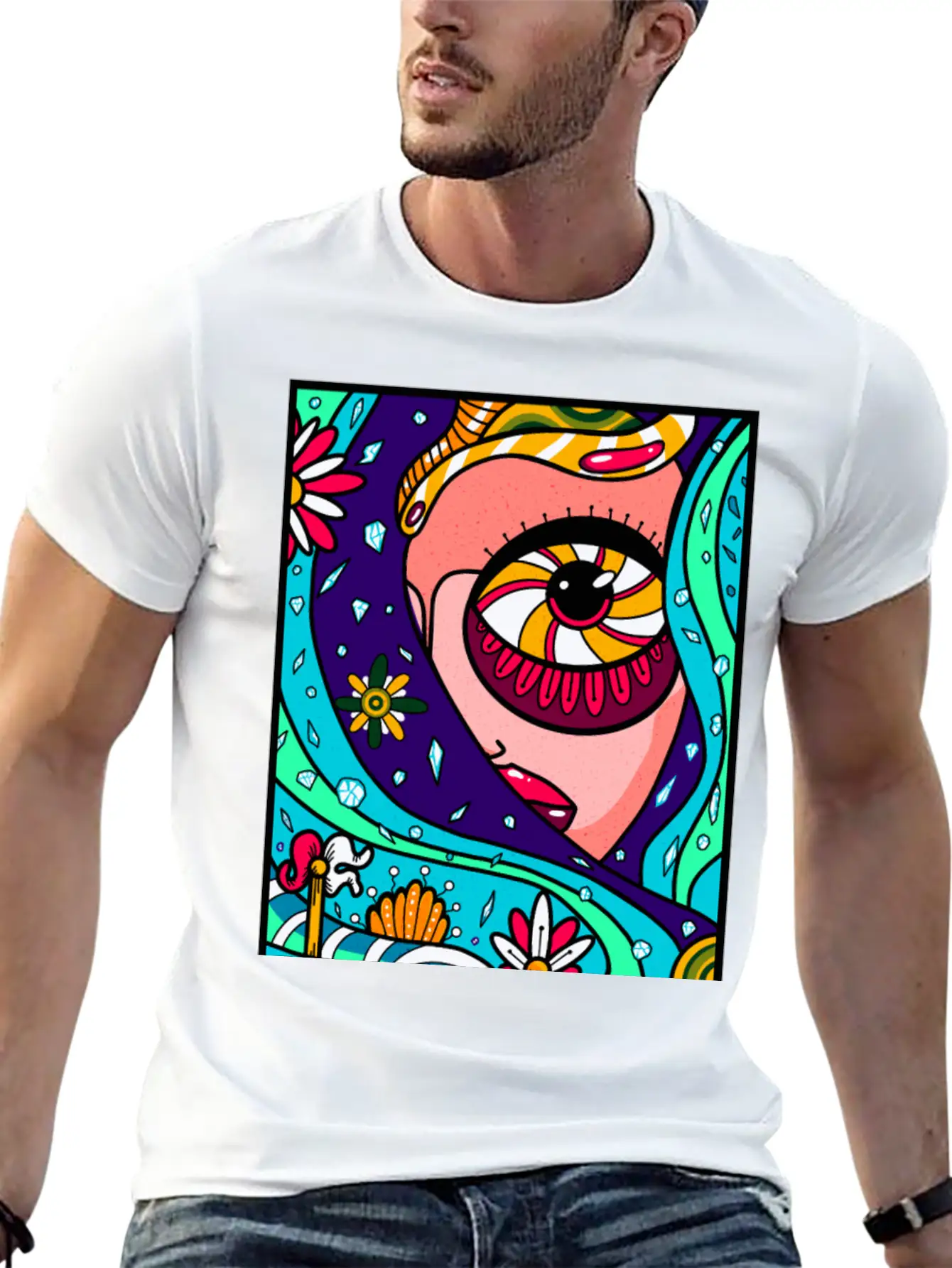 Abstract Sky Basic Graphic T-Shirt – Daily Comfort In Soft Cotton