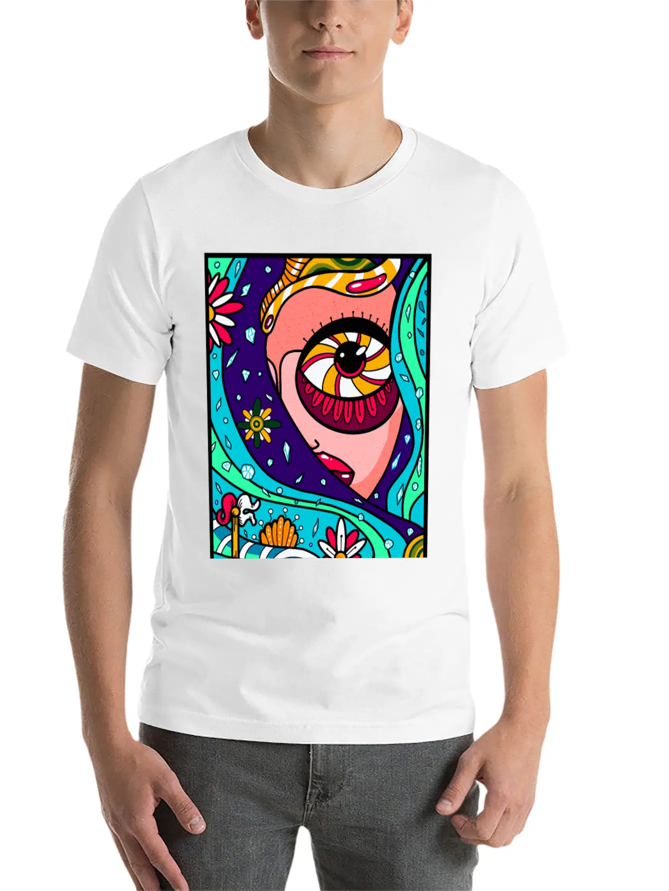 Abstract Sky Basic Graphic T-Shirt – Daily Comfort In Soft Cotton