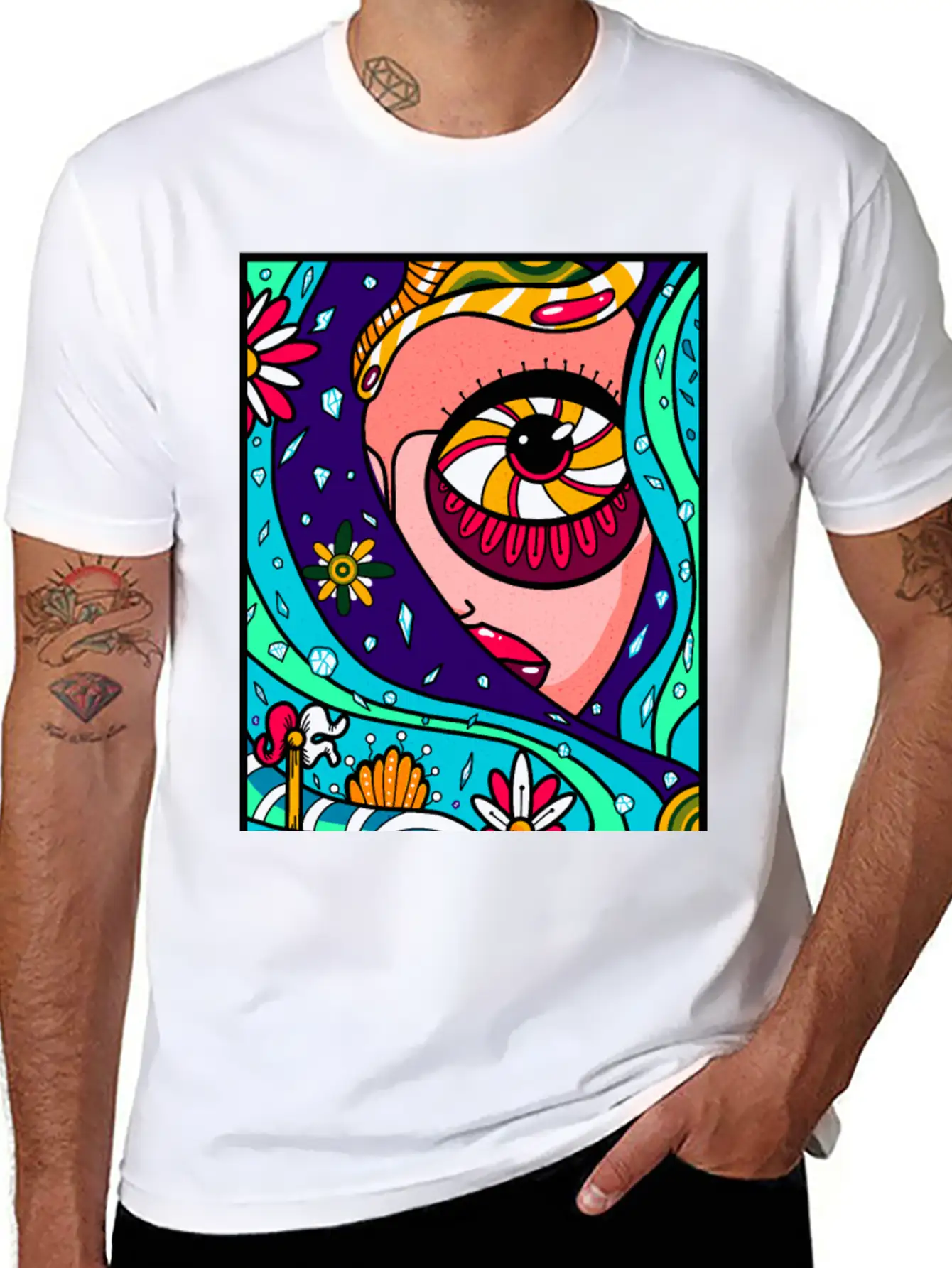 Abstract Sky Basic Graphic T-Shirt – Daily Comfort In Soft Cotton