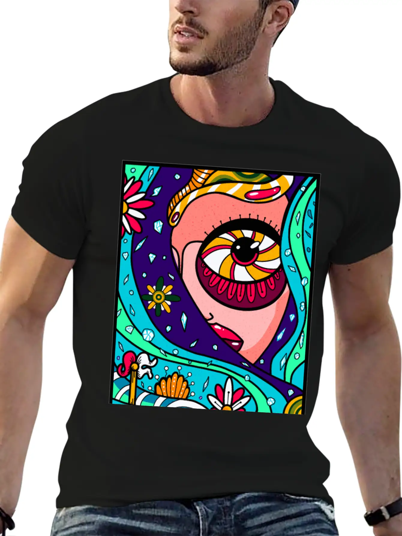 Abstract Sky Basic Graphic T-Shirt – Daily Comfort In Soft Cotton