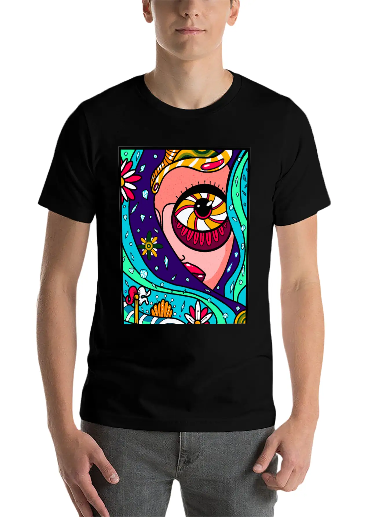 Abstract Sky Basic Graphic T-Shirt – Daily Comfort In Soft Cotton