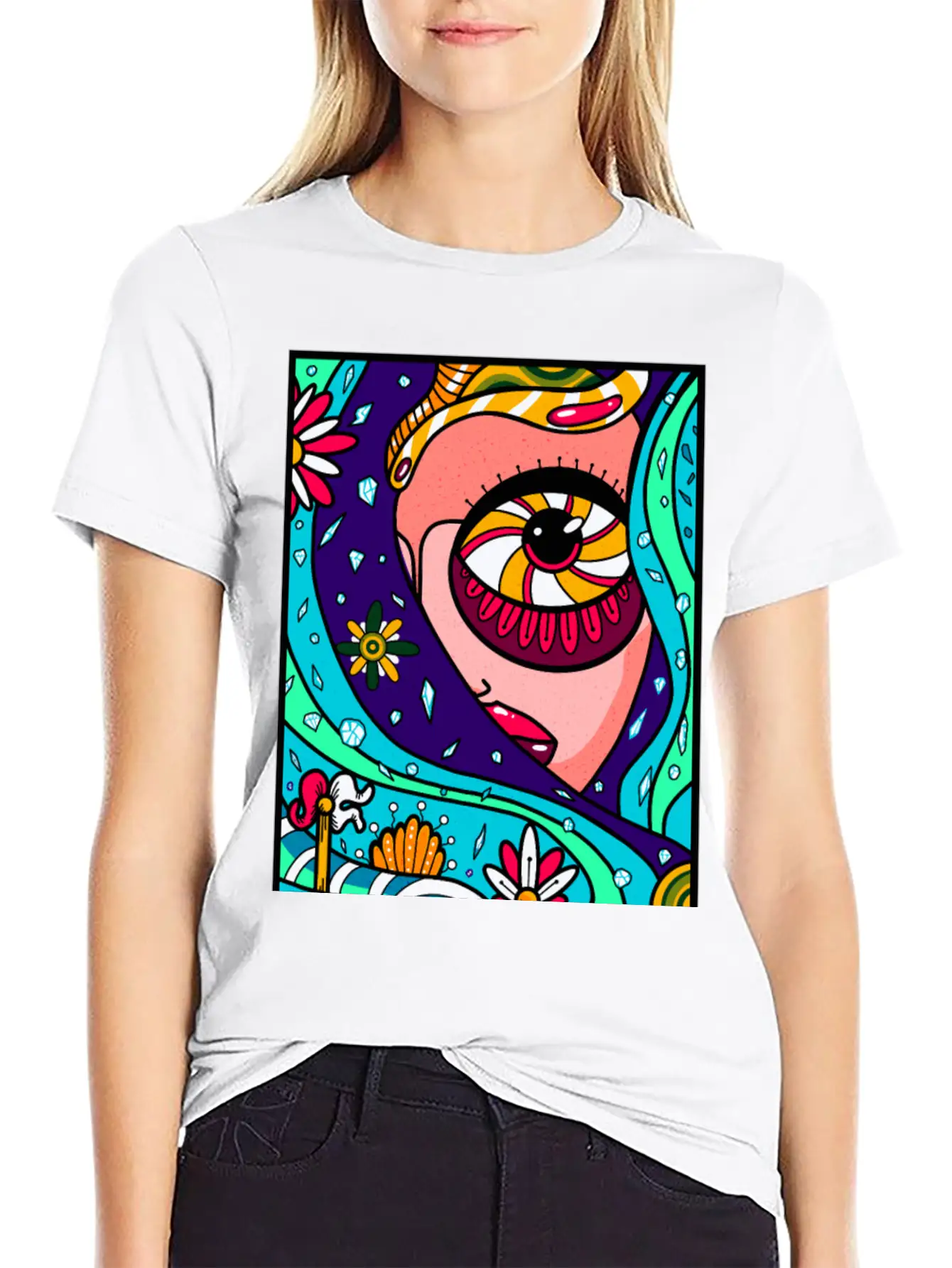 Abstract Sky Basic Graphic T-Shirt – Daily Comfort In Soft Cotton