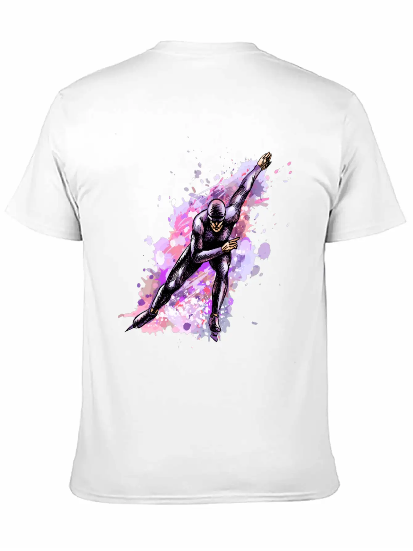 Abstract Speed Skaters Winter Sport Winter Stylish Everyday T-Shirt – Unisex Basic Cotton Tee