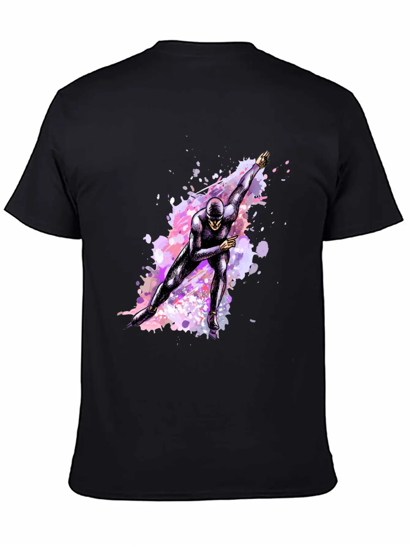 Abstract Speed Skaters Winter Sport Winter Stylish Everyday T-Shirt – Unisex Basic Cotton Tee