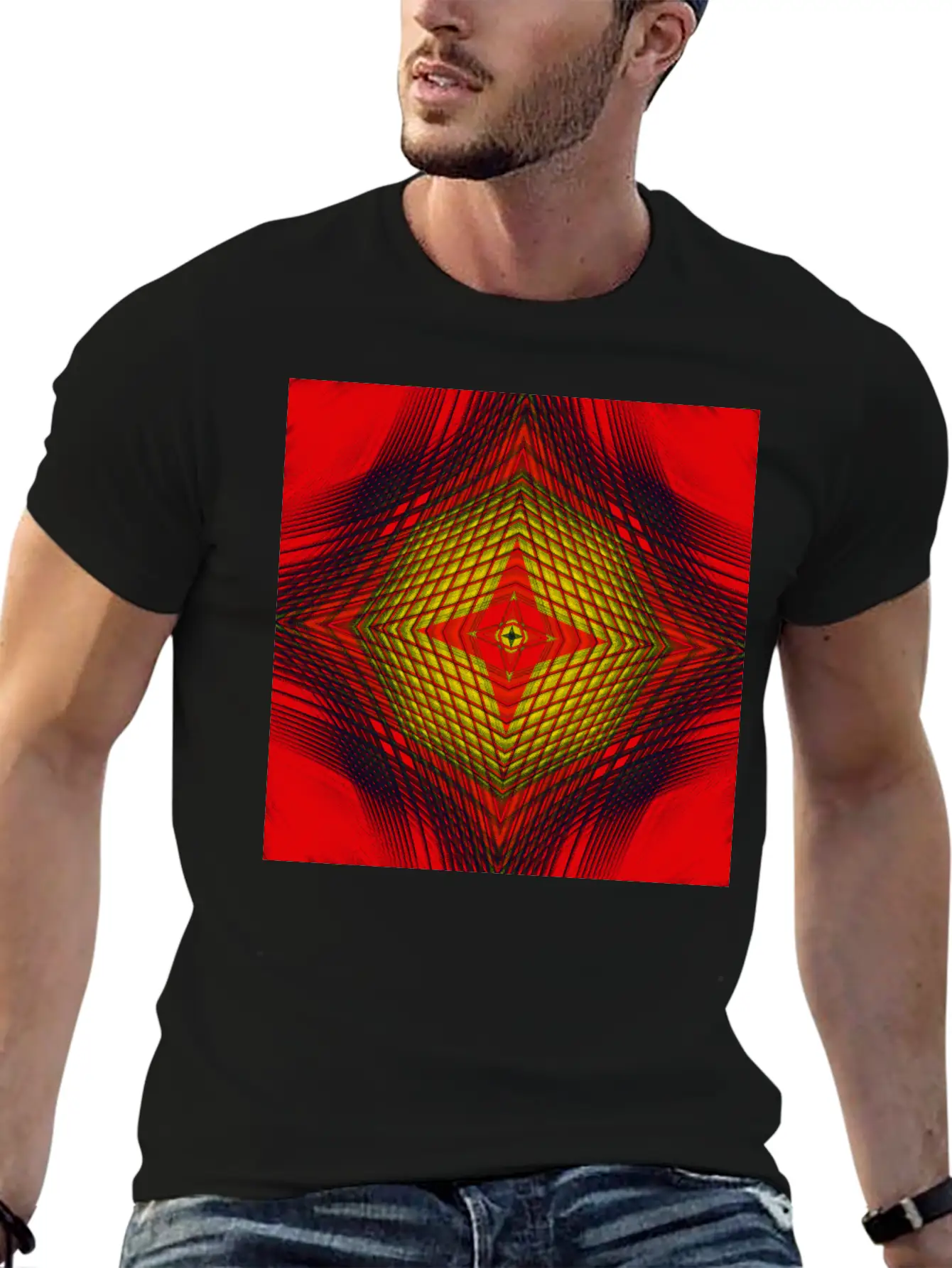 Abstract Star Fine Art For Home Decoration. Modern Fit Casual T-Shirt – Clean And Versatile Design