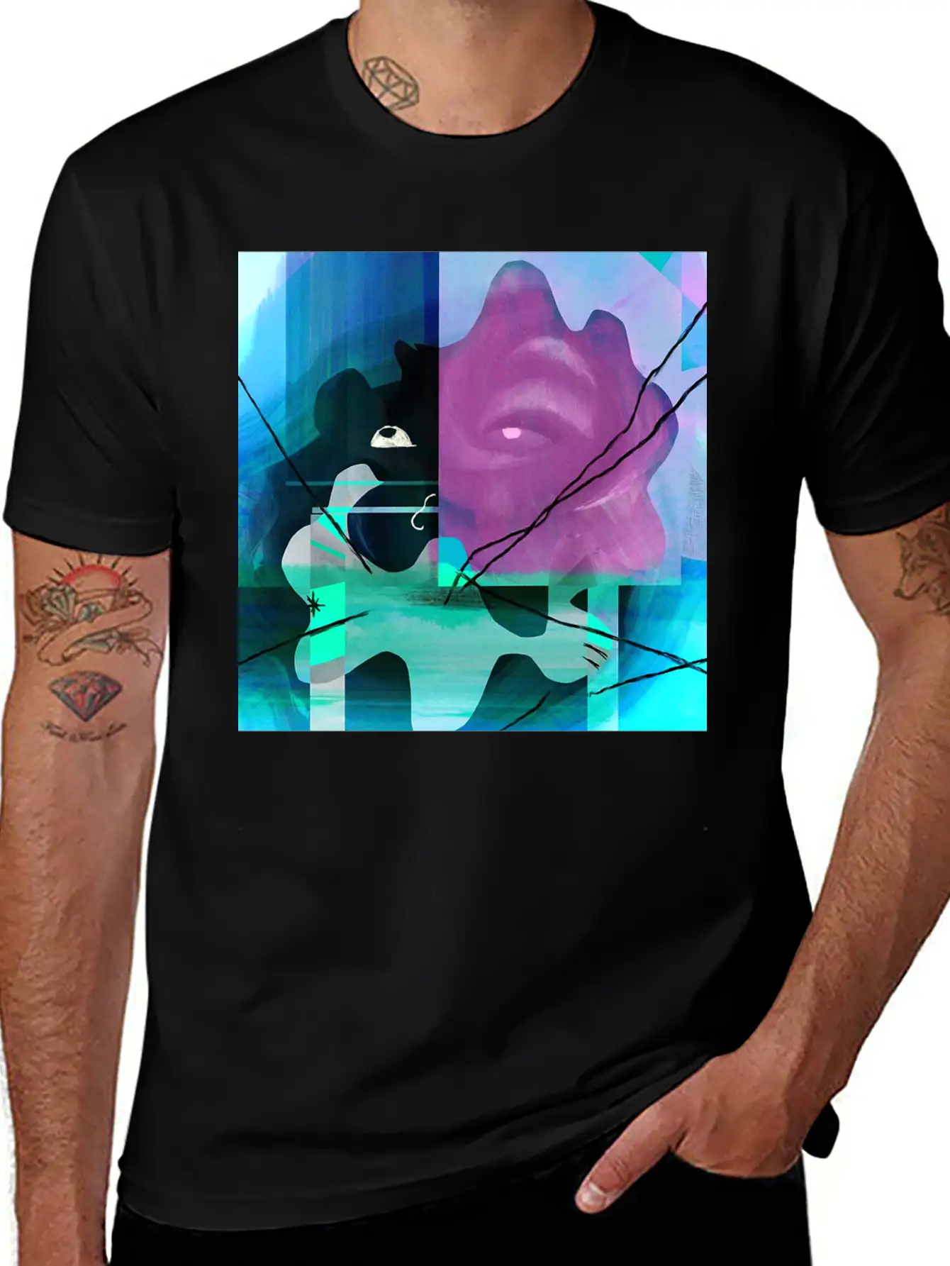 Abstract Stylish Everyday T-Shirt – Unisex Basic Cotton Tee