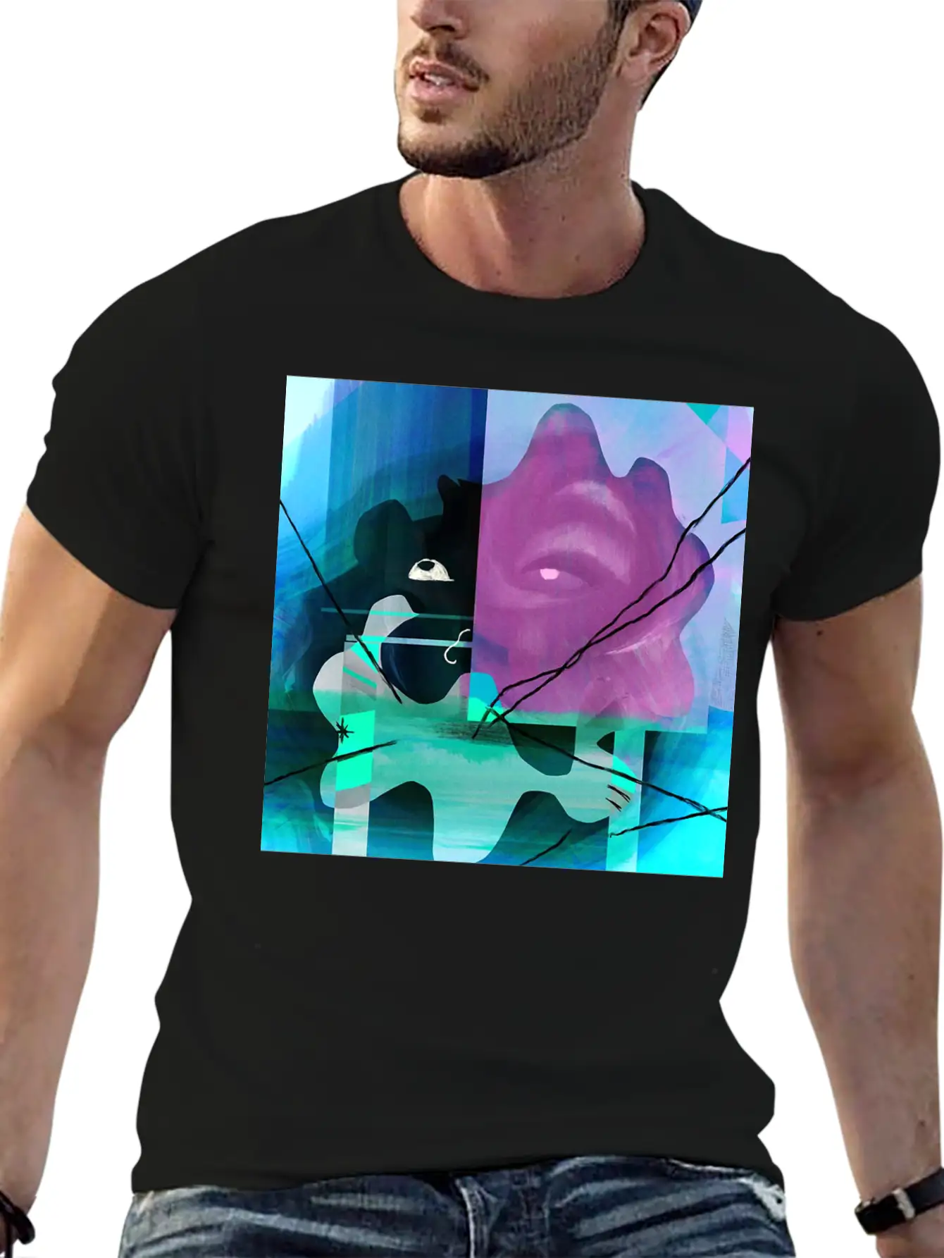 Abstract Stylish Everyday T-Shirt – Unisex Basic Cotton Tee