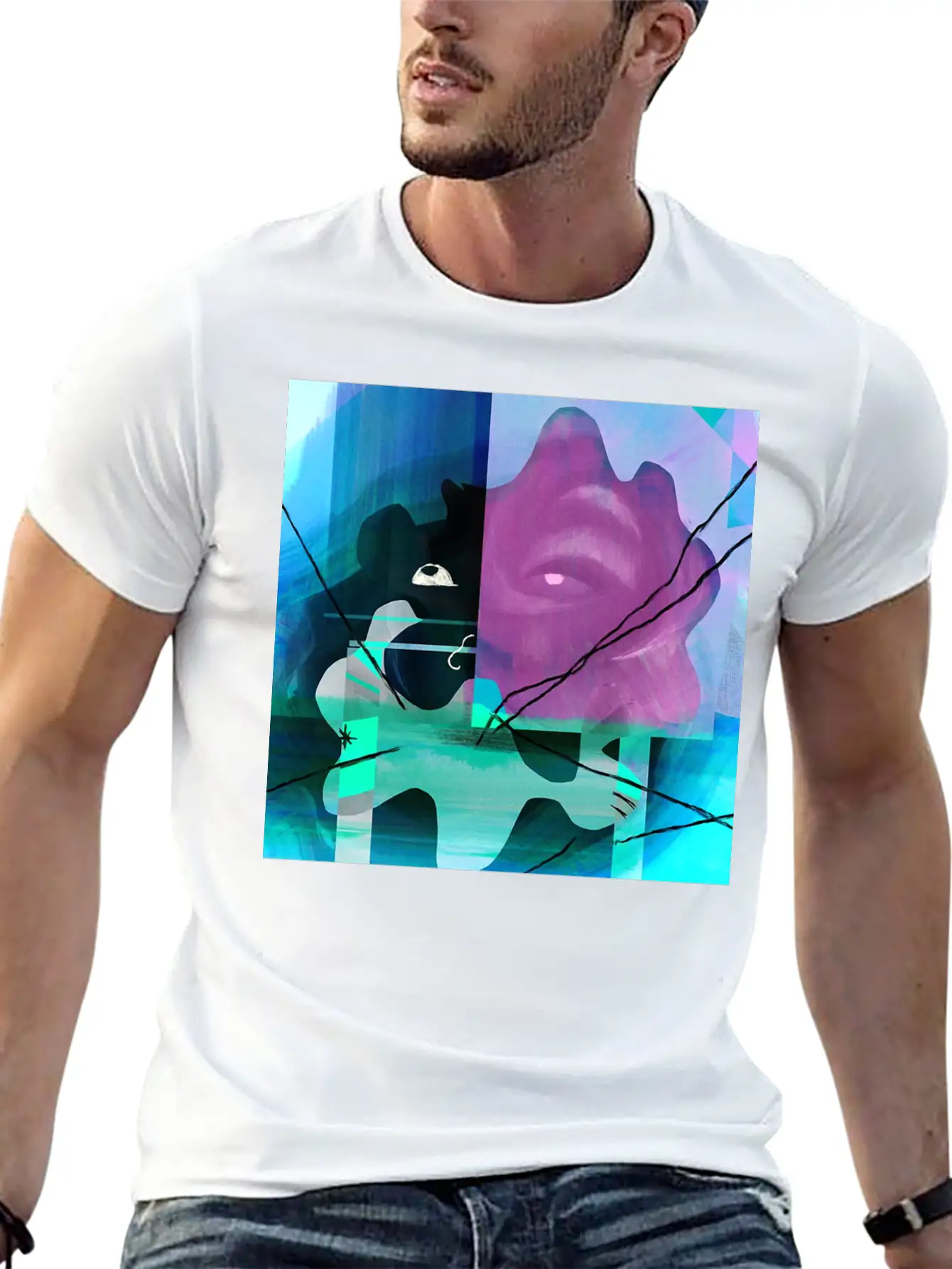 Abstract Stylish Everyday T-Shirt – Unisex Basic Cotton Tee