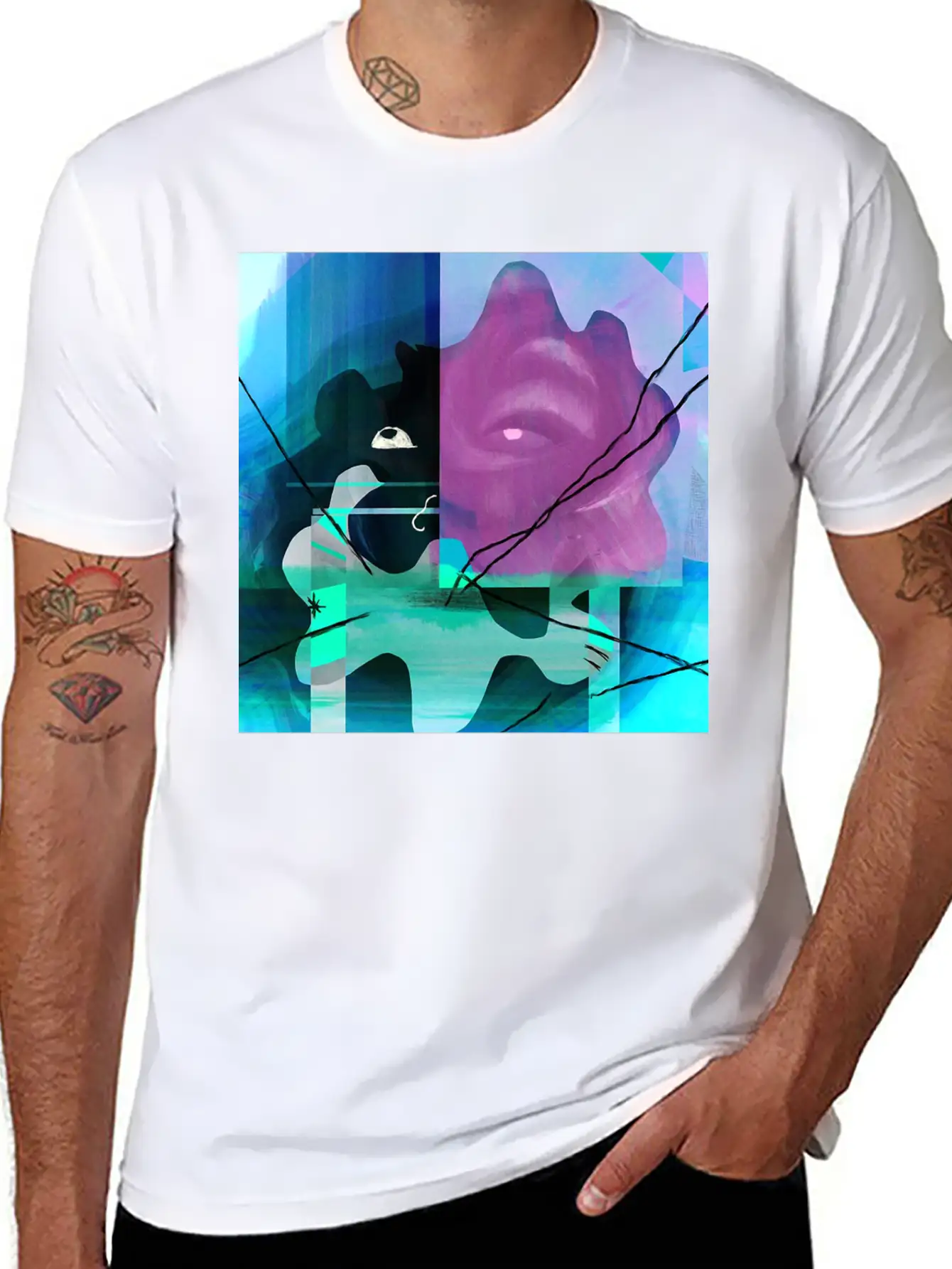 Abstract Stylish Everyday T-Shirt – Unisex Basic Cotton Tee