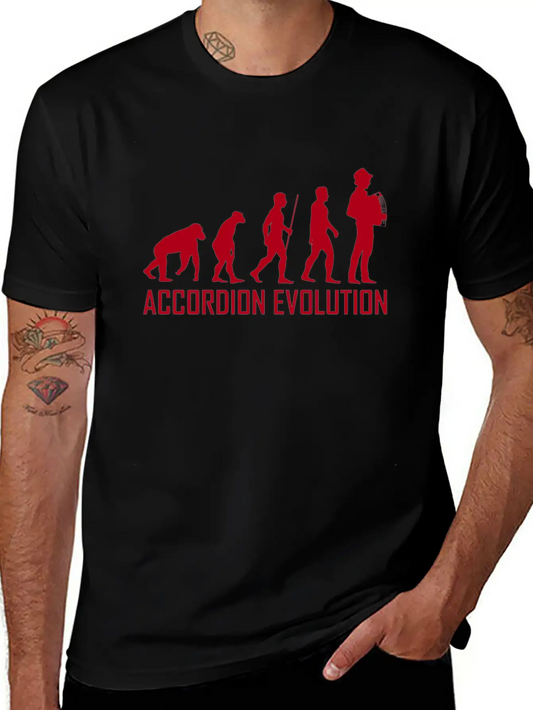 Accordion Evolution Accordion Squeeze Music Hat Classic Fit Graphic Tee For Daily Comfort – Unisex Cotton Shirt