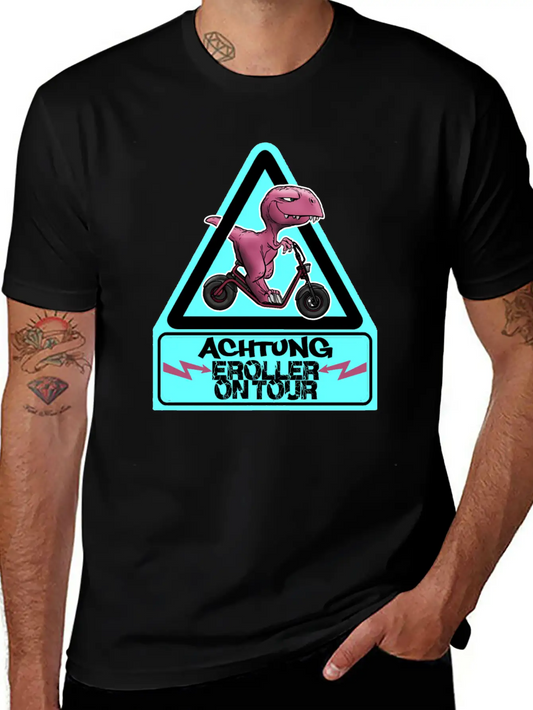 Achtung E-Scooter Dino On Tour Basic Graphic T-Shirt – Daily Comfort In Soft Cotton