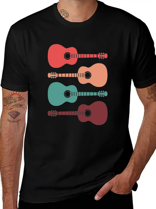 Acoustic Guitars Retro Vintage Unisex Casual T-Shirt – Clean Design For Daily Comfort