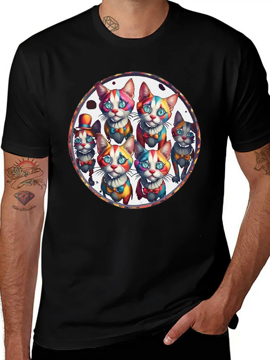 Adorable Sad Clown Cats Soft Cotton Short Sleeve Tee – Unisex Wardrobe Staple