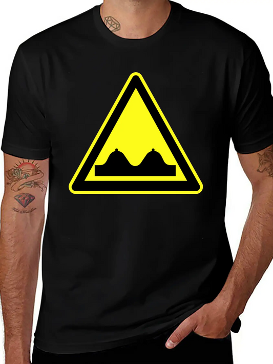 Adult Content Warning Sign Modern Fit Casual T-Shirt ��� Clean And Versatile Design