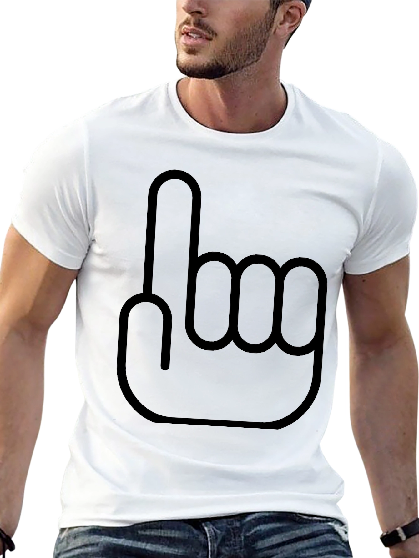 Novelty #1 Hand Gesture Black T-Shirt