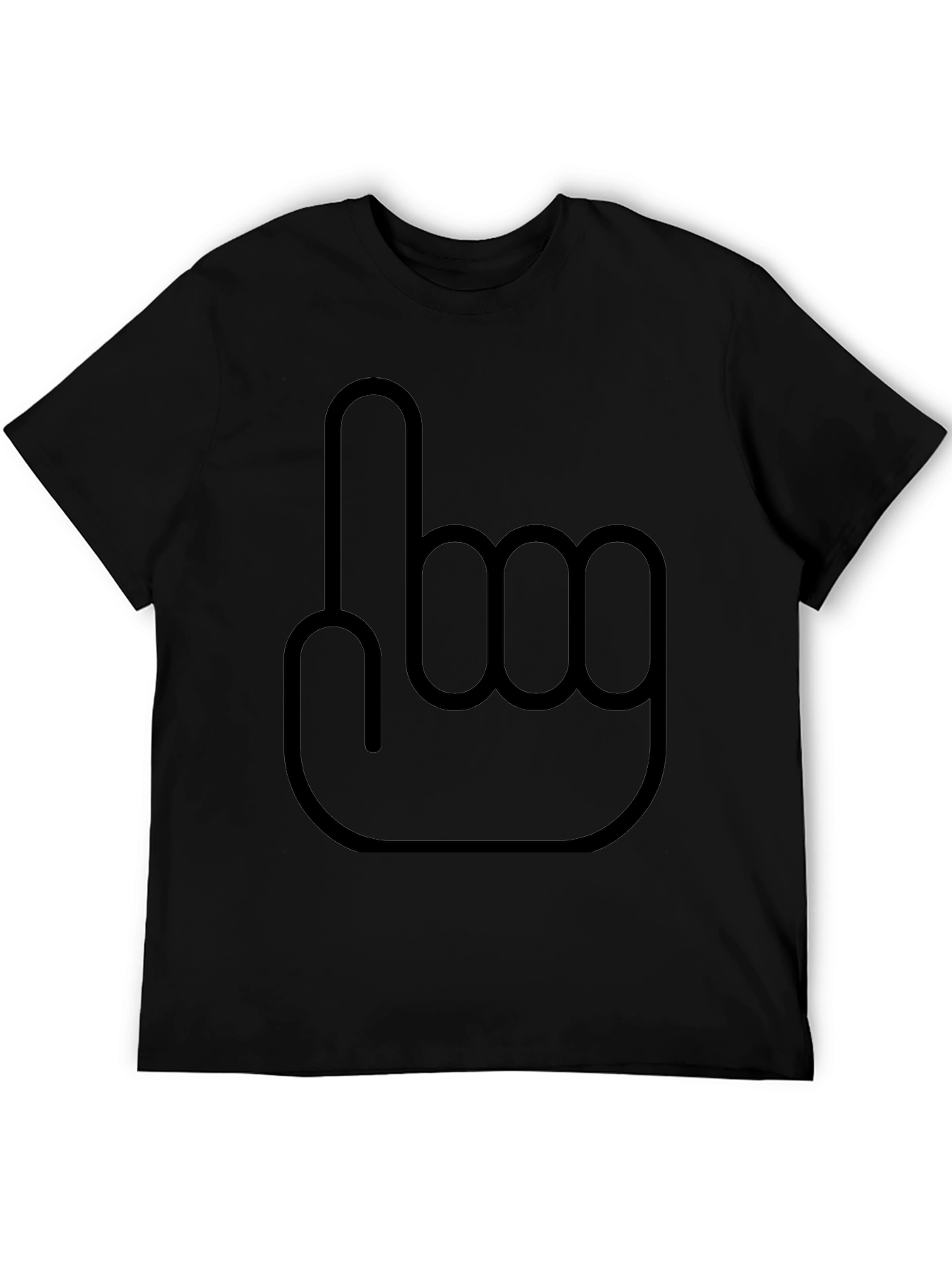 Novelty #1 Hand Gesture Black T-Shirt