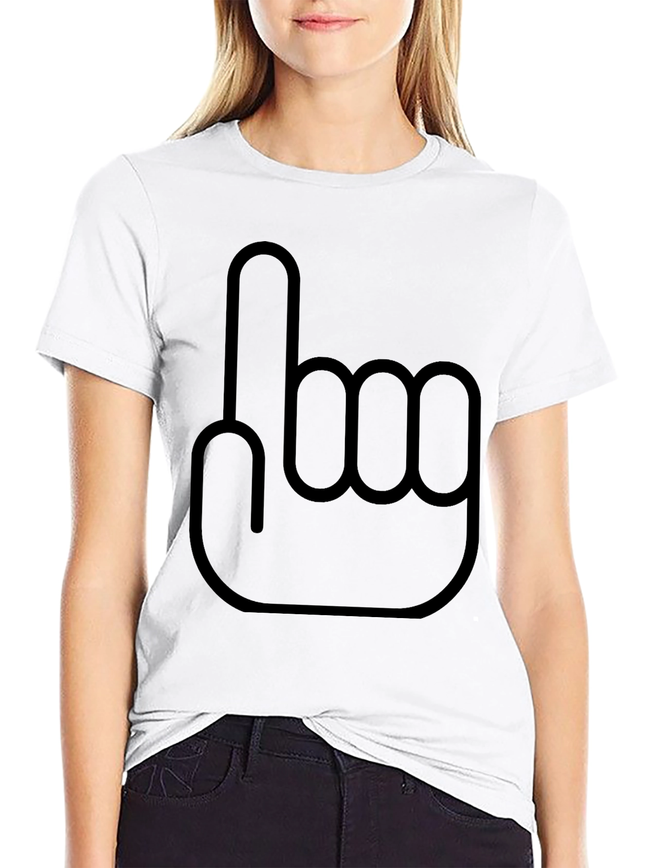 Novelty #1 Hand Gesture Black T-Shirt