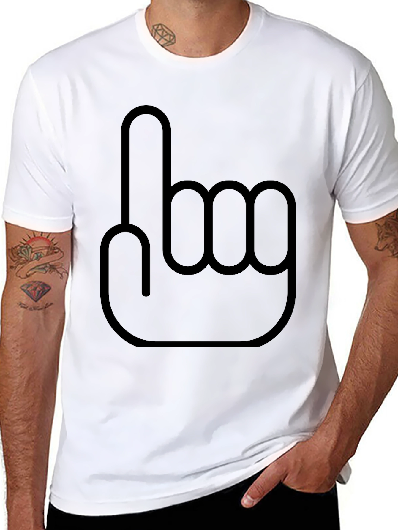 Novelty #1 Hand Gesture Black T-Shirt
