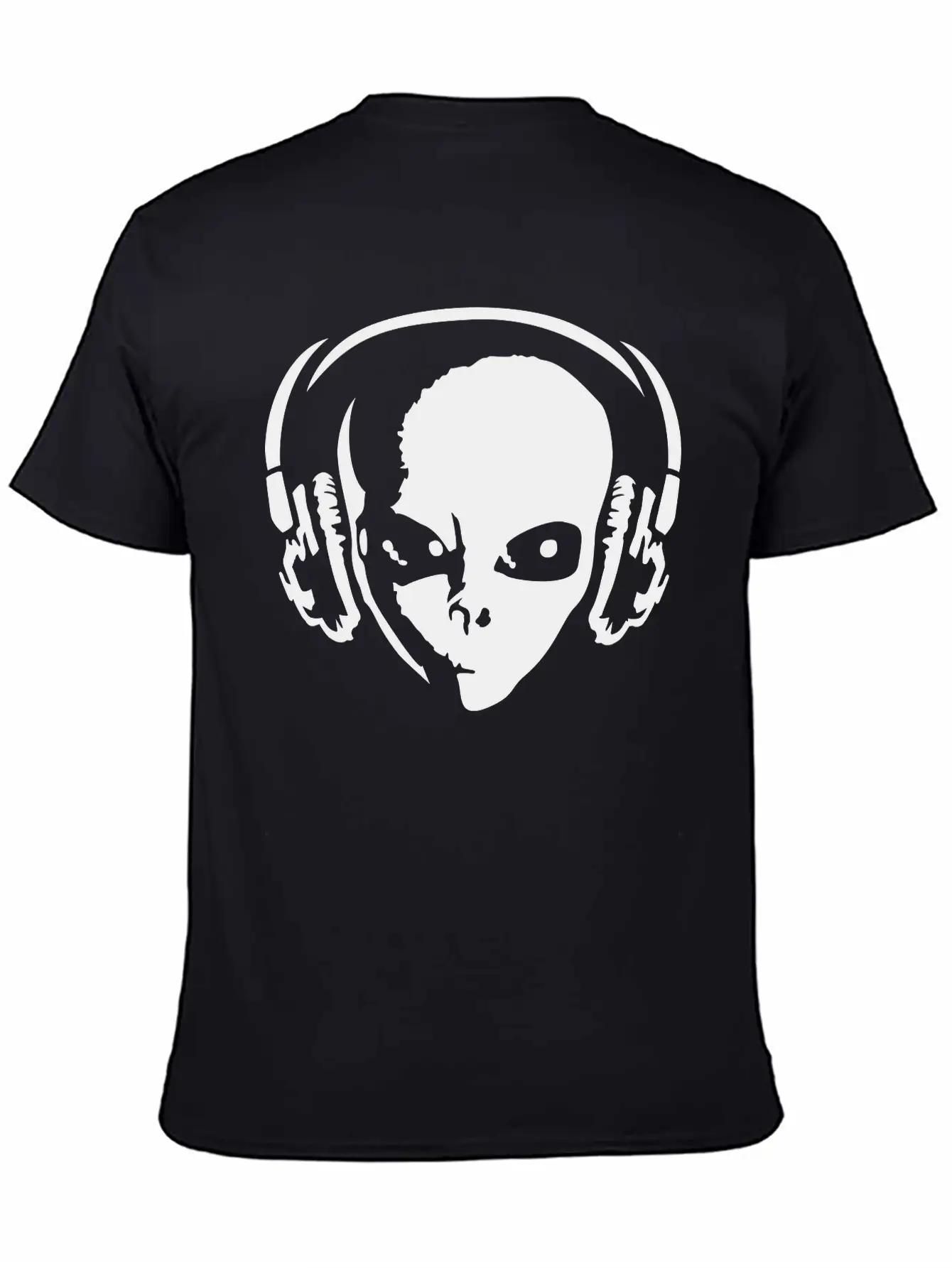 Alien With Headphones Unisex Casual T-Shirt ��� Clean Design For Daily Comfort