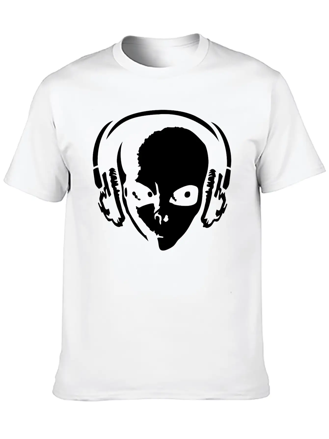 Alien With Headphones Unisex Casual T-Shirt ��� Clean Design For Daily Comfort