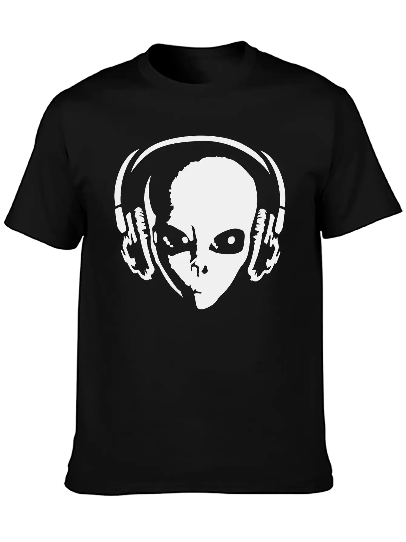 Alien With Headphones Unisex Casual T-Shirt ��� Clean Design For Daily Comfort