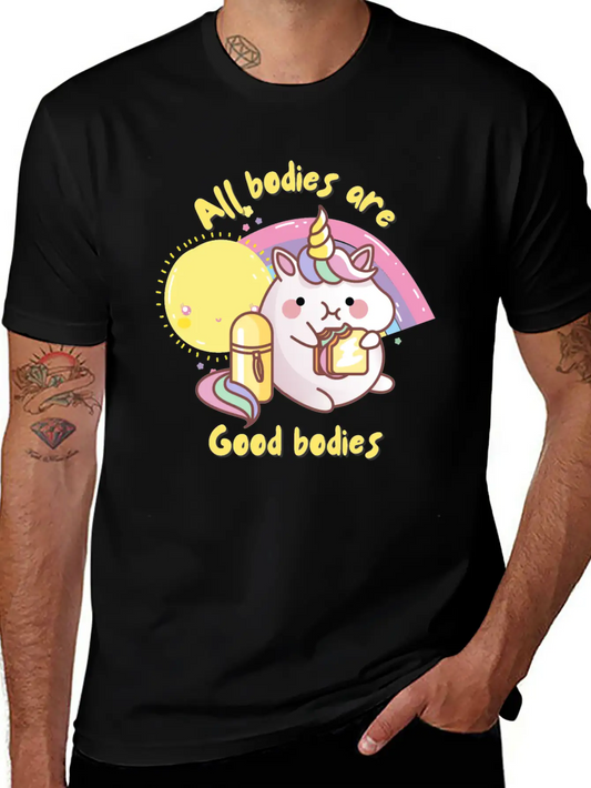 All Bodies Are Good Bodies, Funny Unicorn Modern Fit Casual T-Shirt – Clean And Versatile Design