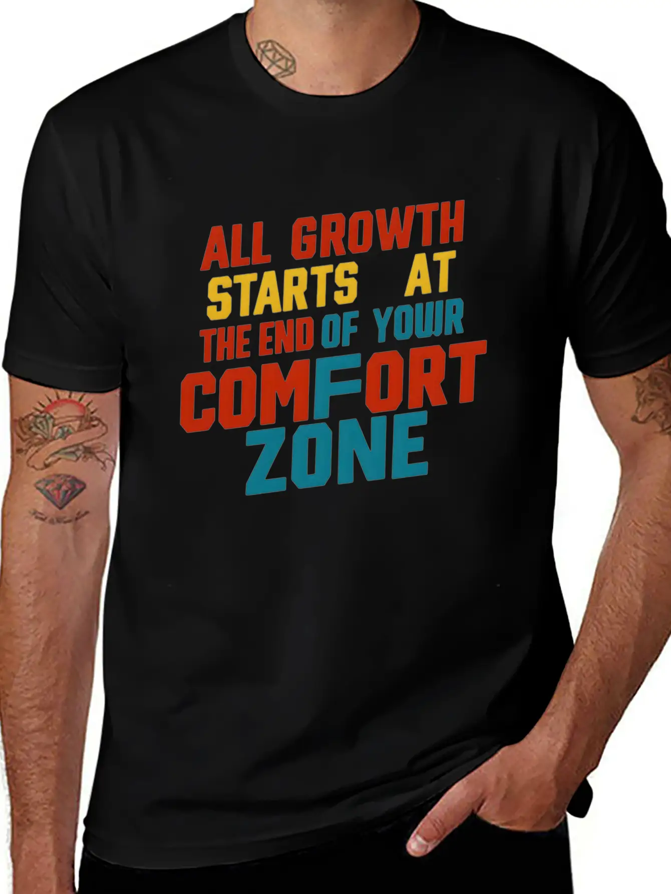 All Growth Starts At The End Of Your Comfort Zone Lightweight Cotton T-Shirt – Daily Comfort Graphic Shirt