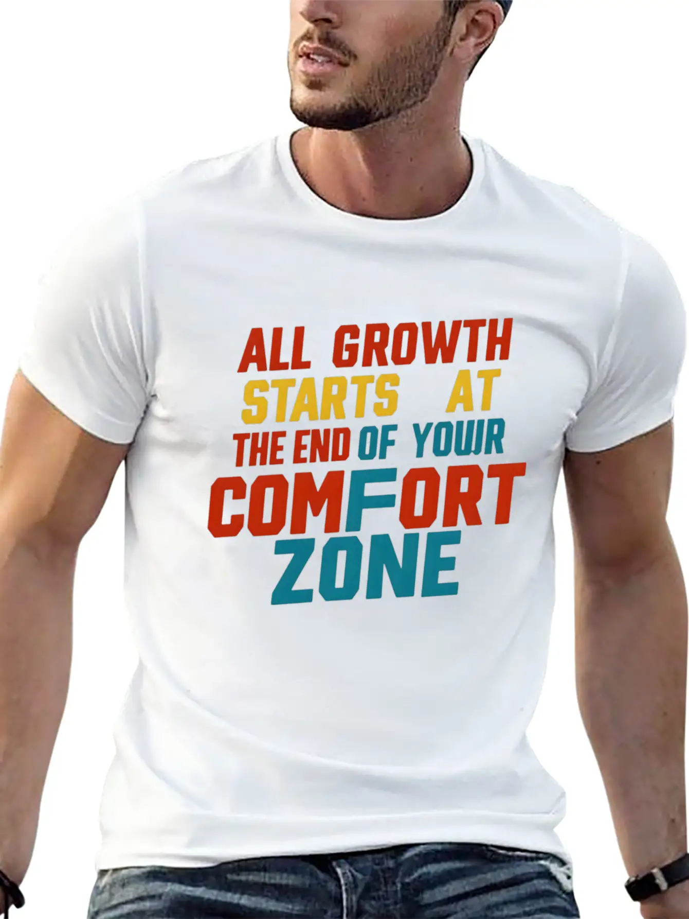 All Growth Starts At The End Of Your Comfort Zone Lightweight Cotton T-Shirt – Daily Comfort Graphic Shirt