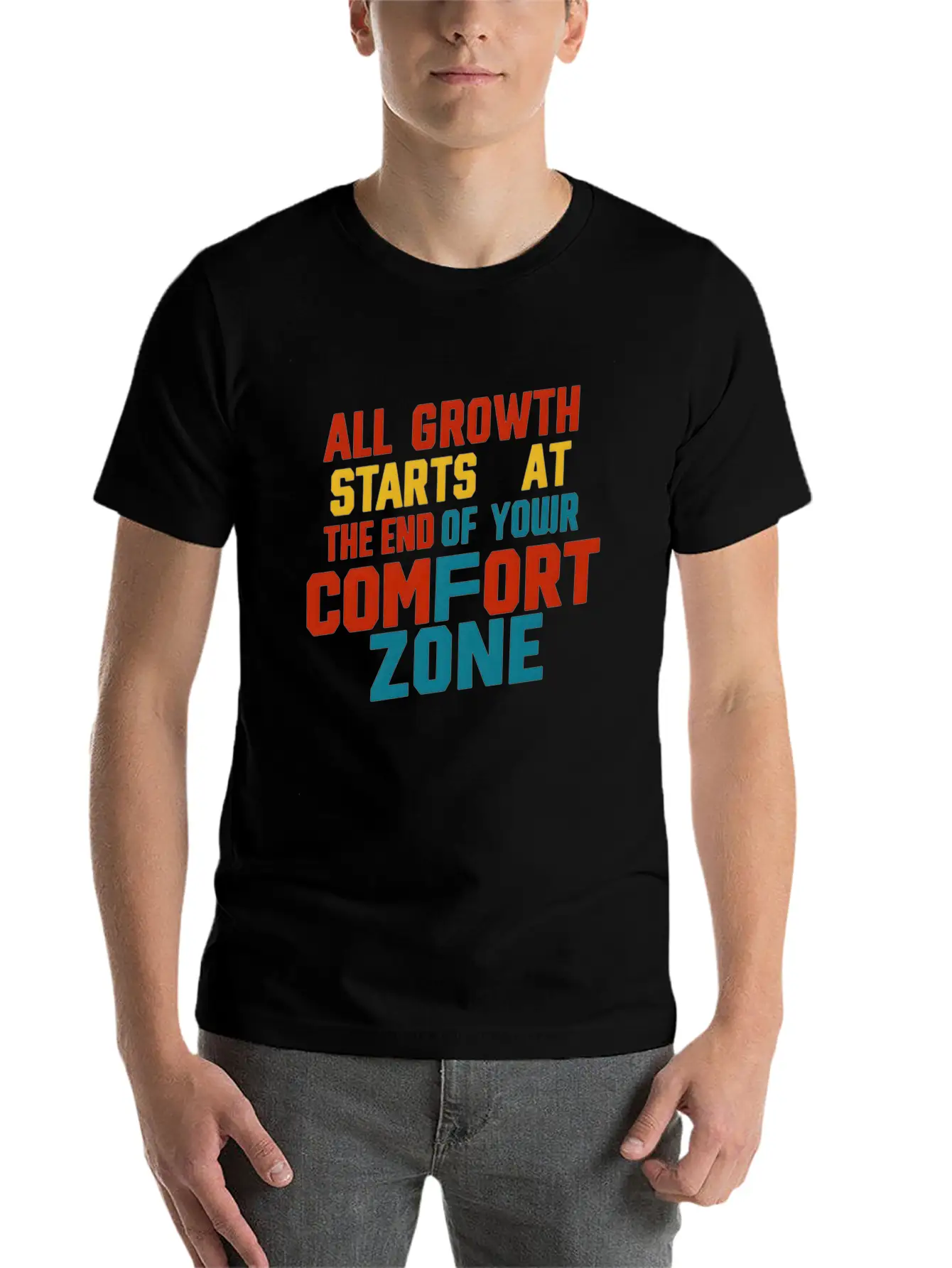 All Growth Starts At The End Of Your Comfort Zone Lightweight Cotton T-Shirt – Daily Comfort Graphic Shirt