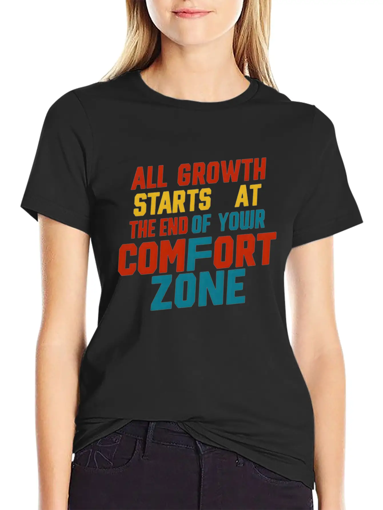 All Growth Starts At The End Of Your Comfort Zone Lightweight Cotton T-Shirt – Daily Comfort Graphic Shirt