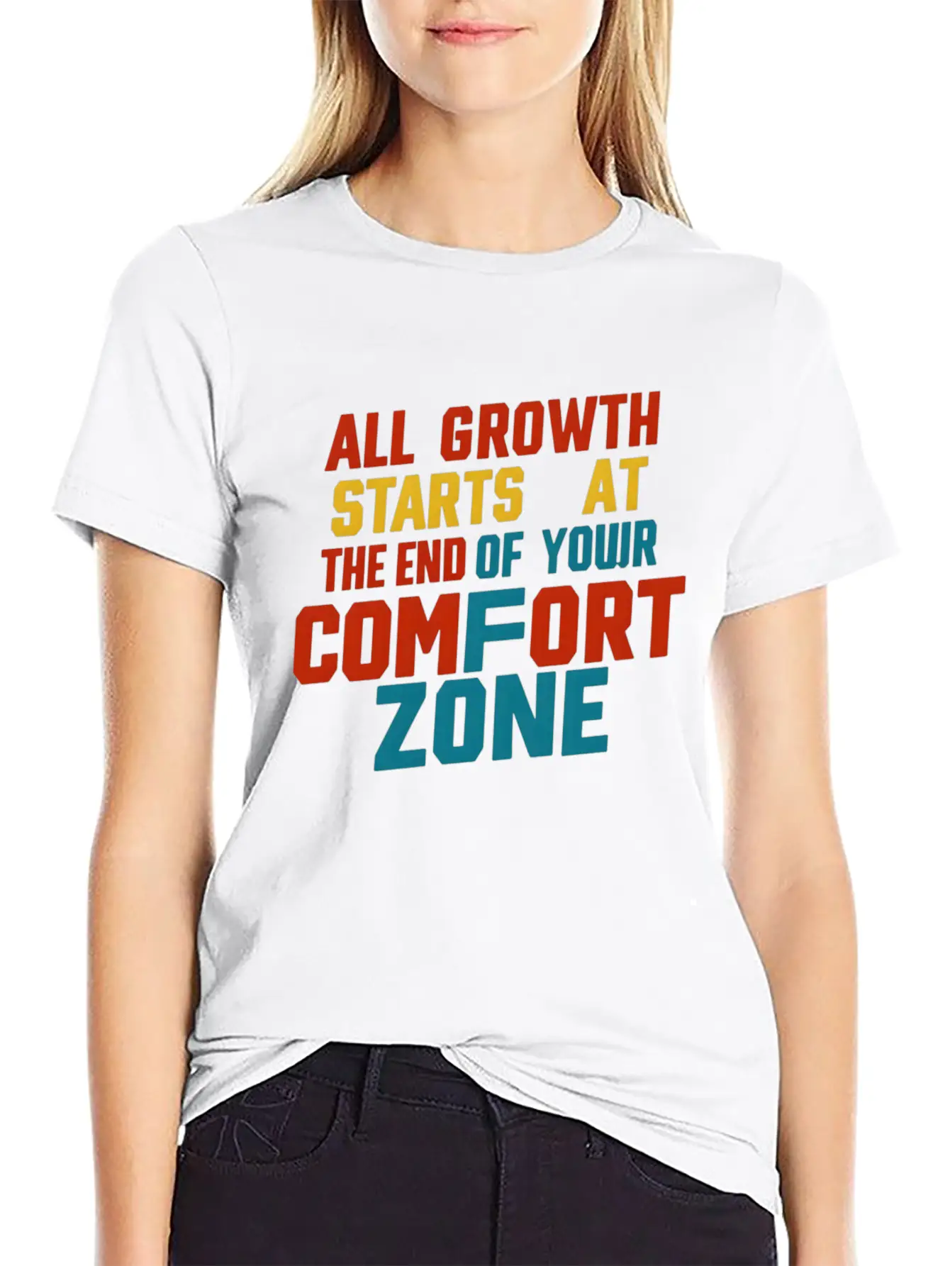 All Growth Starts At The End Of Your Comfort Zone Lightweight Cotton T-Shirt – Daily Comfort Graphic Shirt