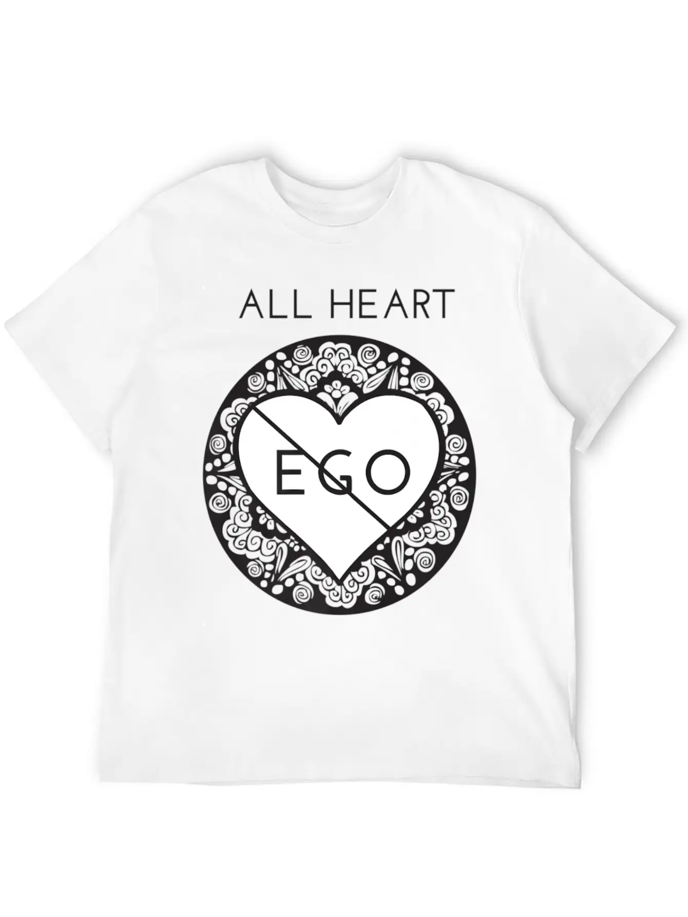 All Heart No Ego Zen Mindful Yoga Premium Lightweight Cotton T-Shirt – Daily Comfort Graphic Shirt