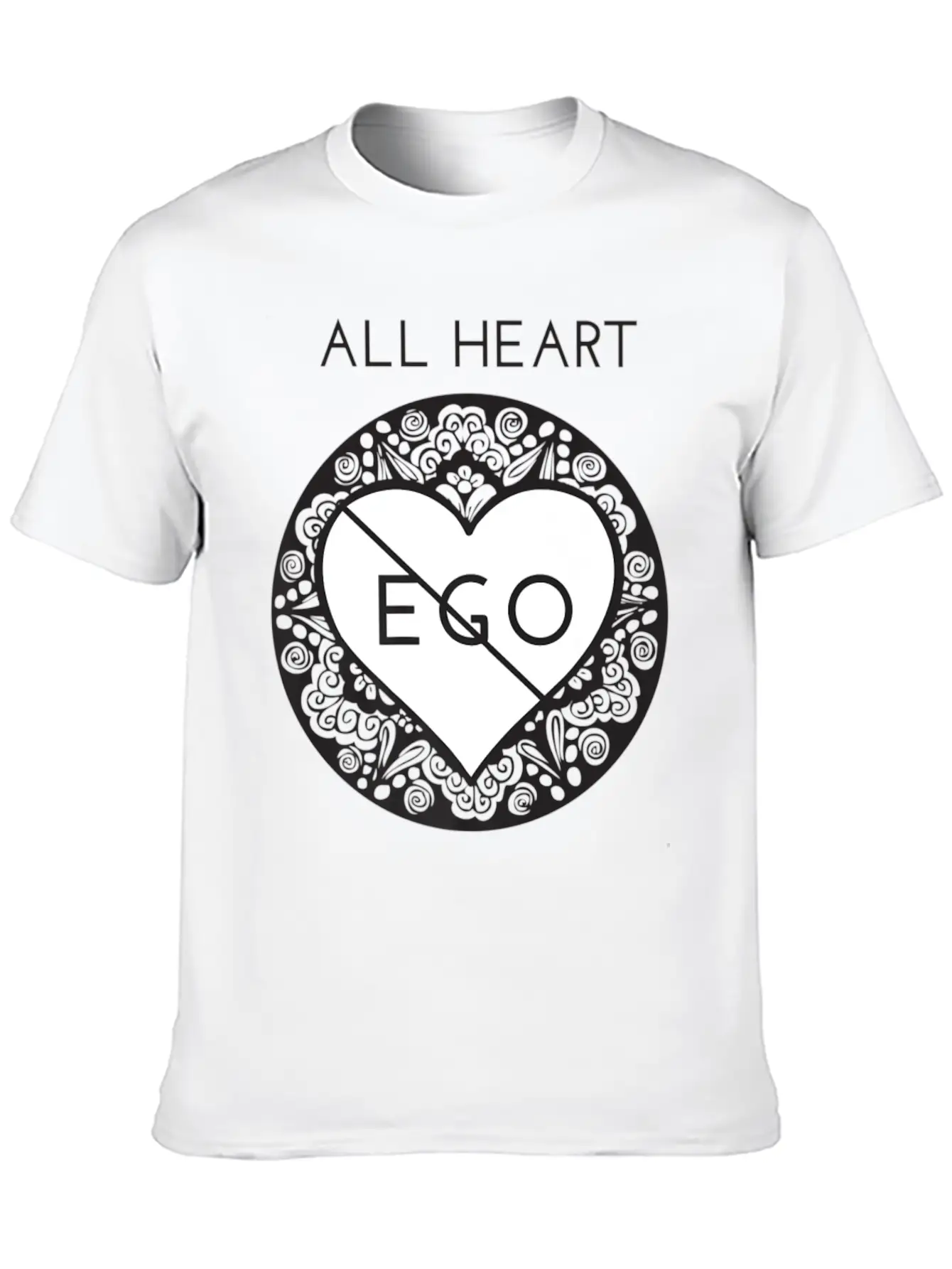 All Heart No Ego Zen Mindful Yoga Premium Lightweight Cotton T-Shirt – Daily Comfort Graphic Shirt