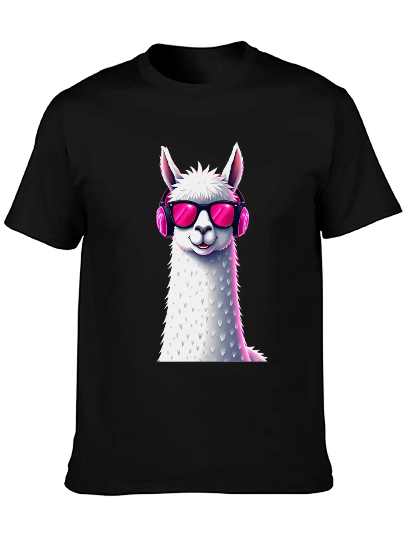Alpaca Music Art | Cool Headphone Illustration Relaxed Everyday Tee – Lightweight And Durable Cotton